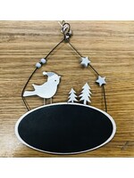 Decoris Wooden Hanging Blackboard 22 x 16cm  Grey Washed