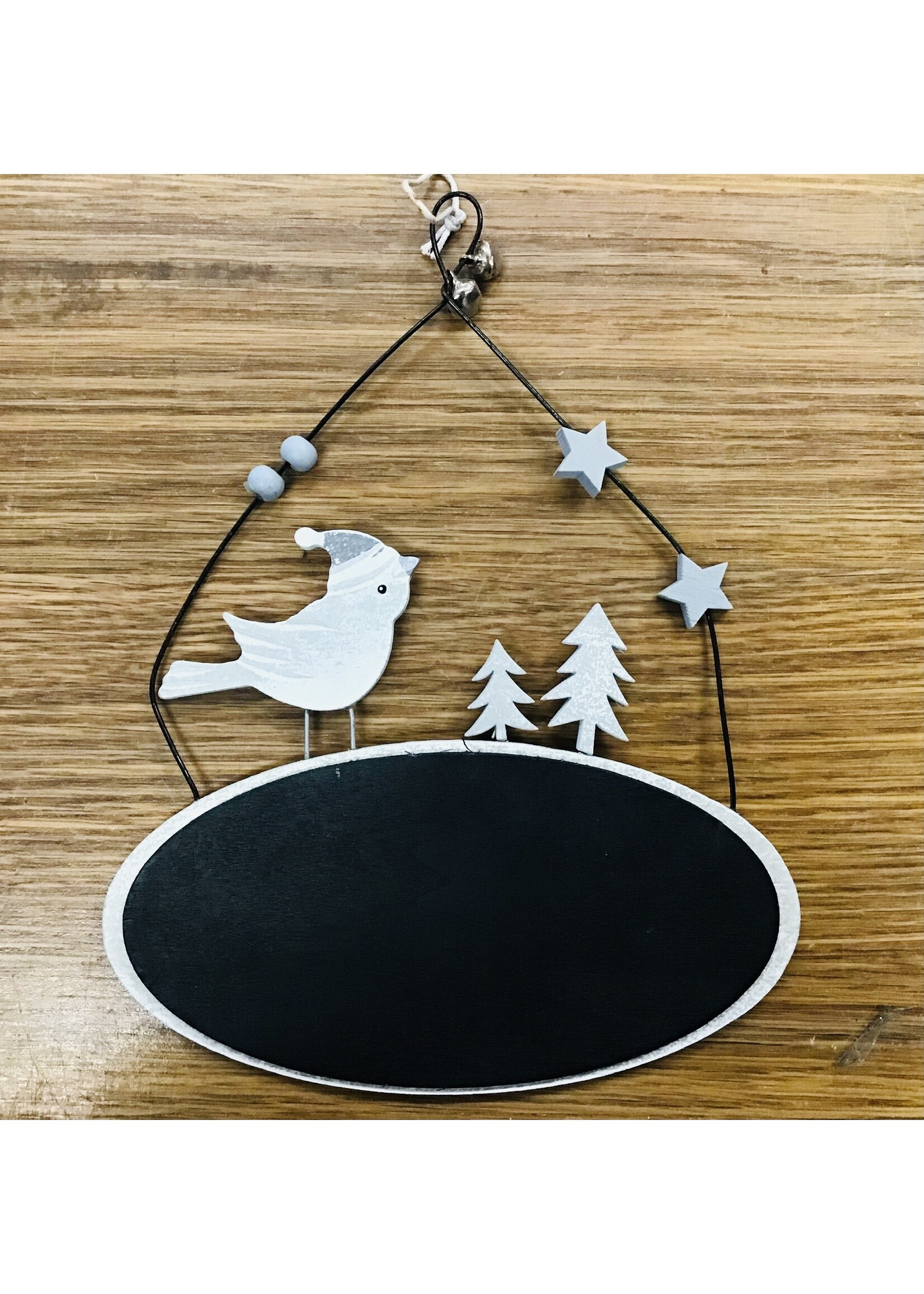 Decoris Wooden Hanging Blackboard 22 x 16cm  Grey Washed