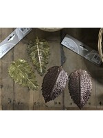 Decoris Metal Leaf Hanging Decoration 2 Pack Copper Or Gold