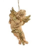 Decoris Gold Plastic Hanging Angel with Lute