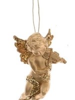 Decoris Gold Plastic Hanging Angel with Violin