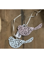 Petula Metal Hanging Bird Decoration Blue or Pink
