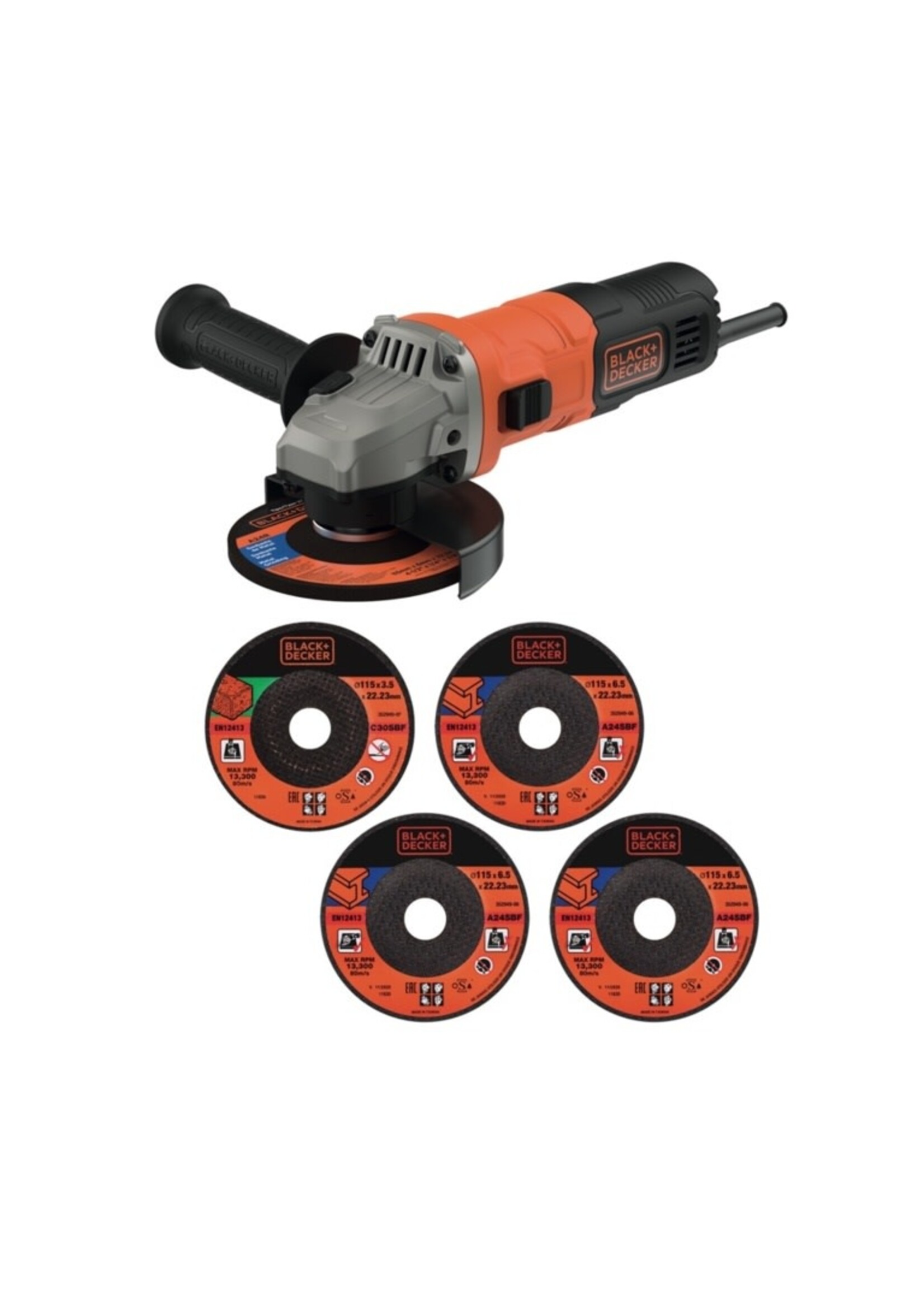 Black & Decker Black & Decker Angle Grinder & 5 Discs 710w