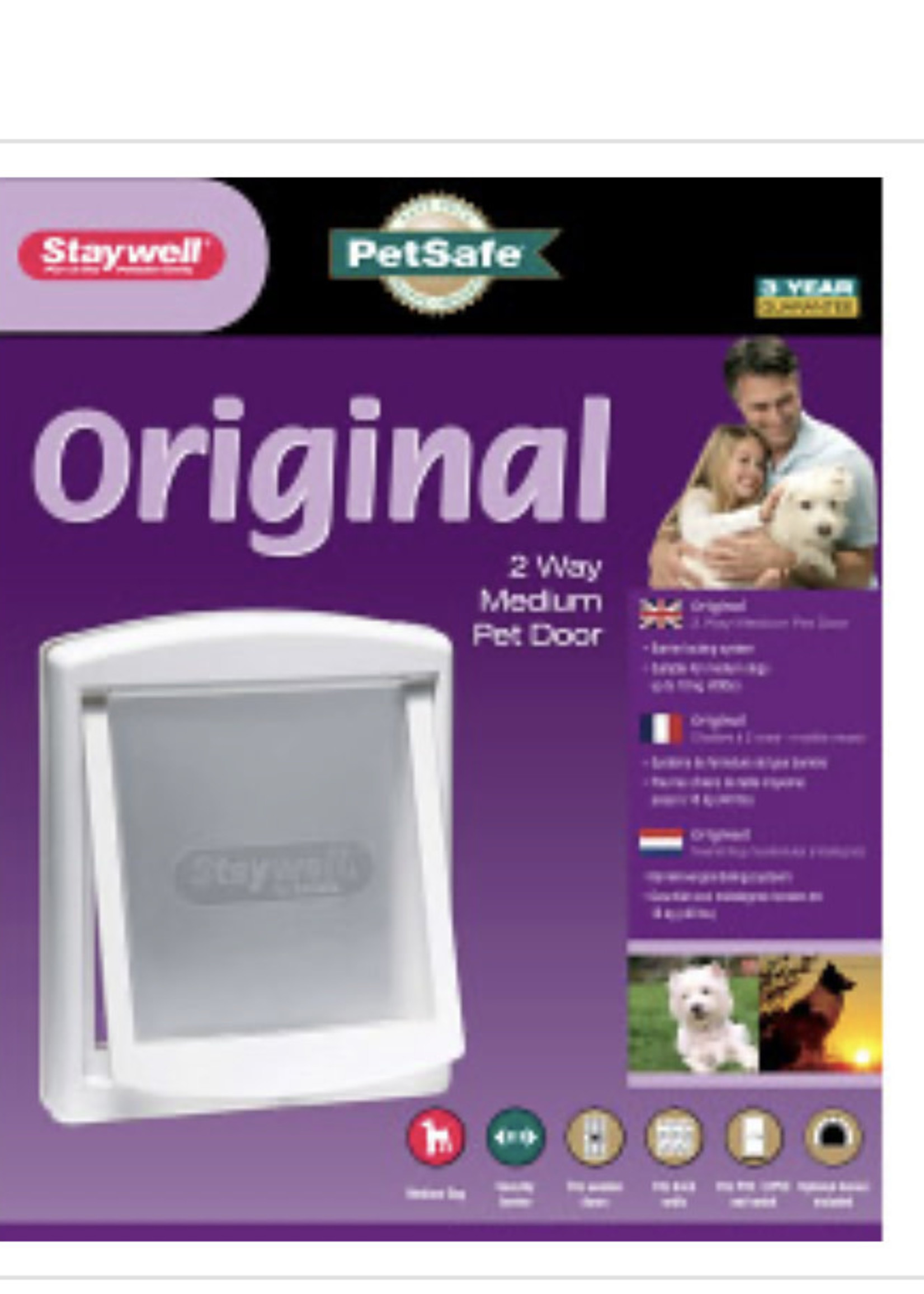 Petsafe Original 2 Way  Pet Door White Medium