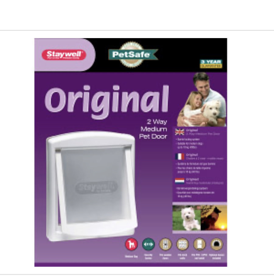 Petsafe Original 2 Way Medium Pet Door White Clock’s Home and Garden