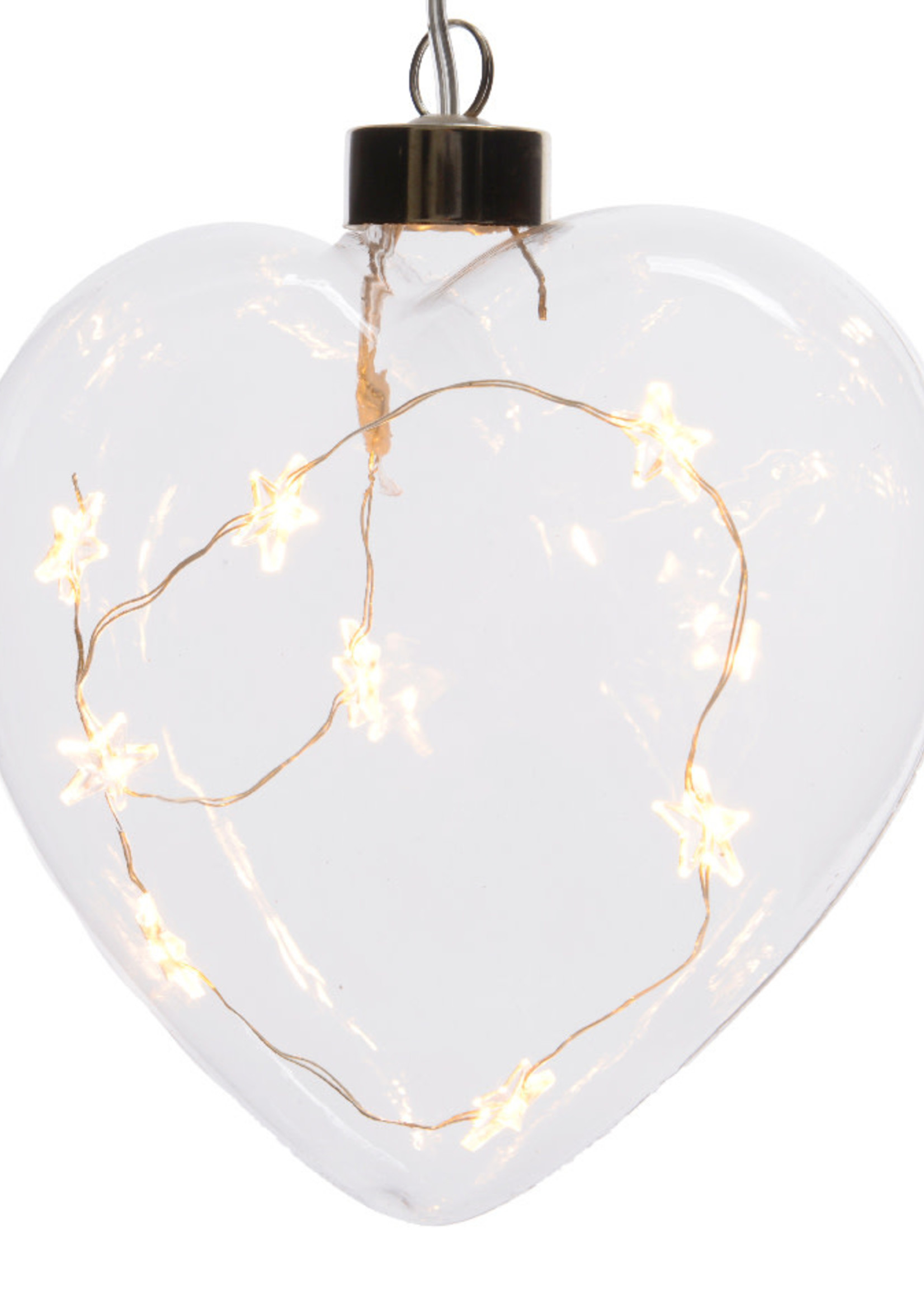 Kaemingkx6 LED Micro Glass Heart Bo Silver Wire