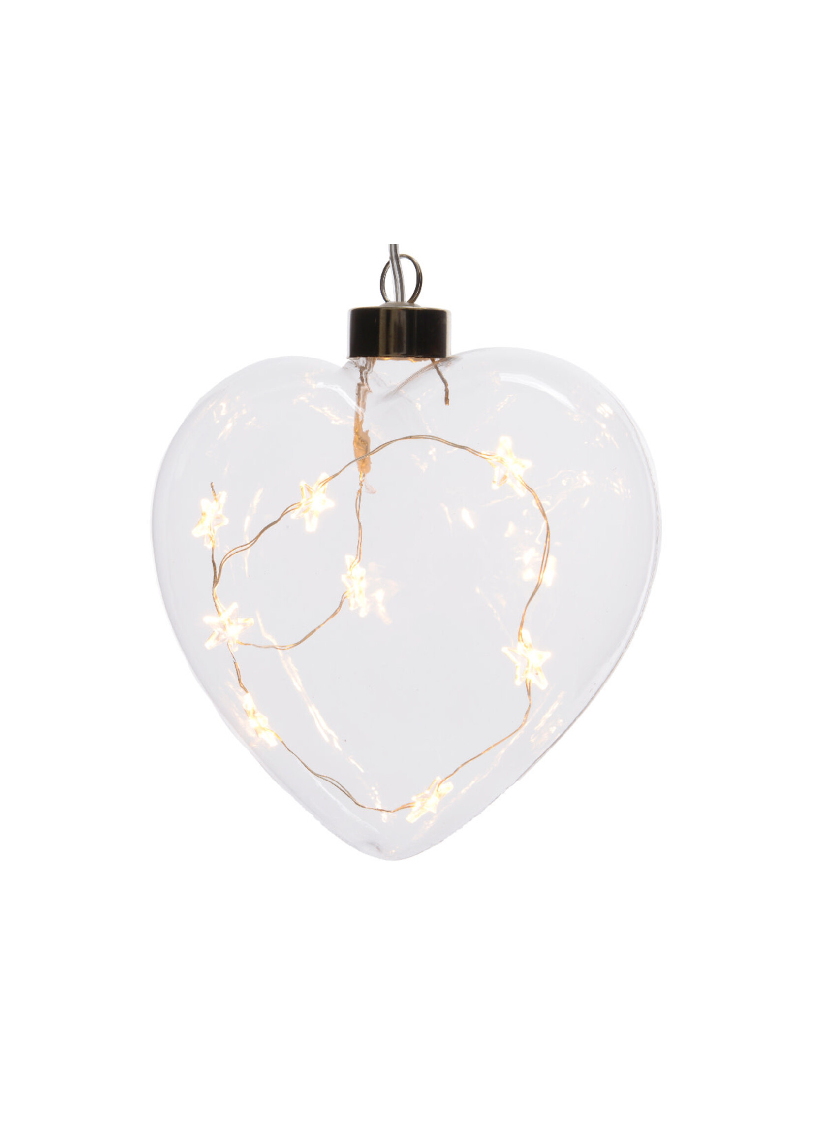 Kaemingkx6 LED Micro Glass Heart Bo Silver Wire