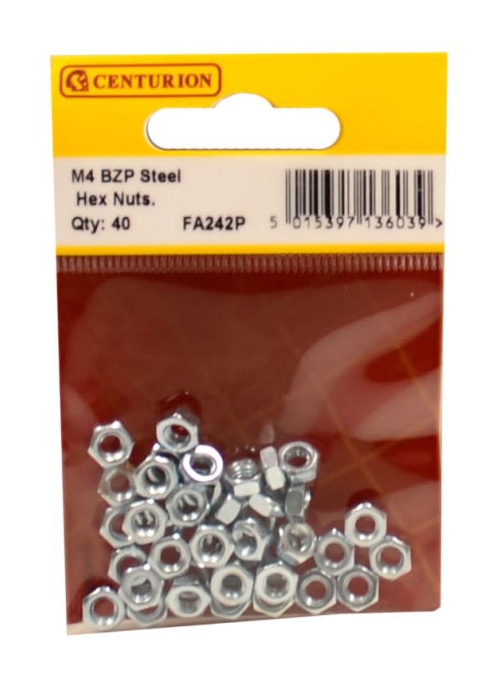 Centurion M4 ZP Steel Hex Nuts (Pack of 40)