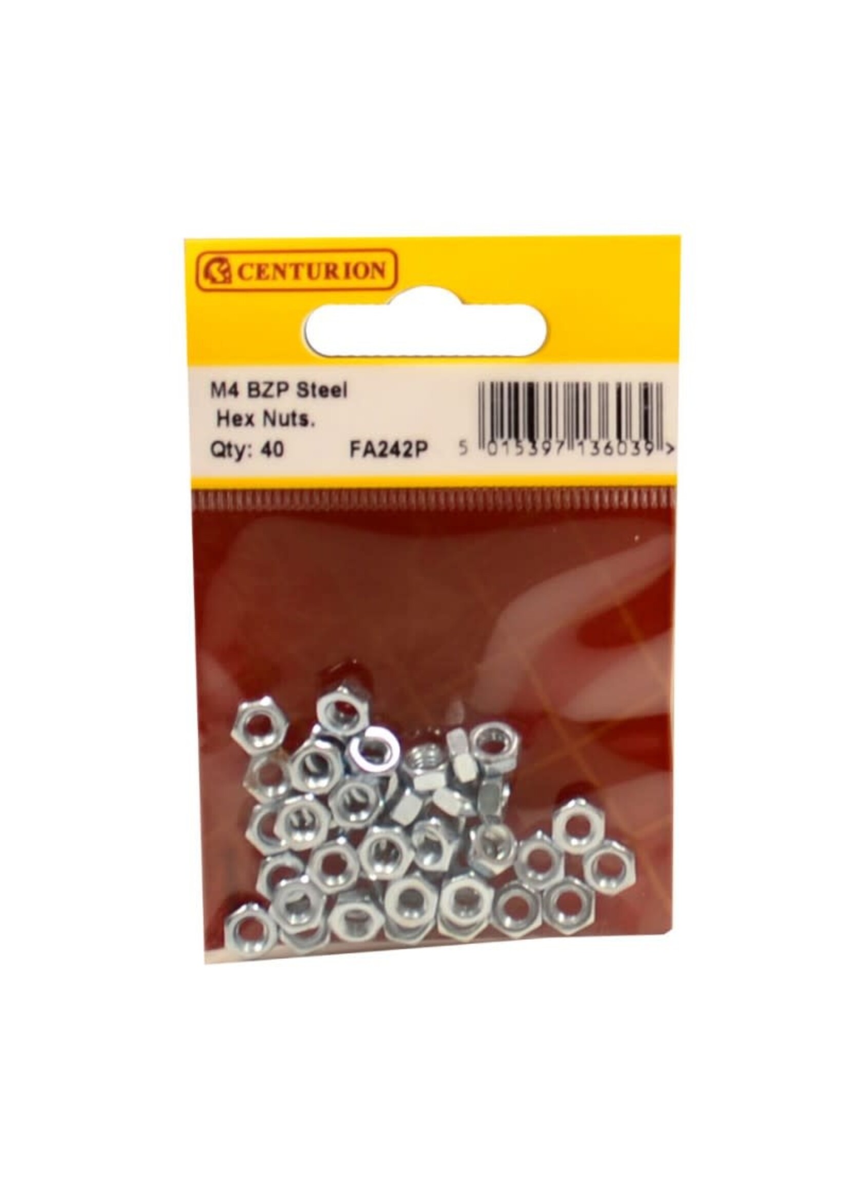 Centurion Steel Hex Nuts M4
