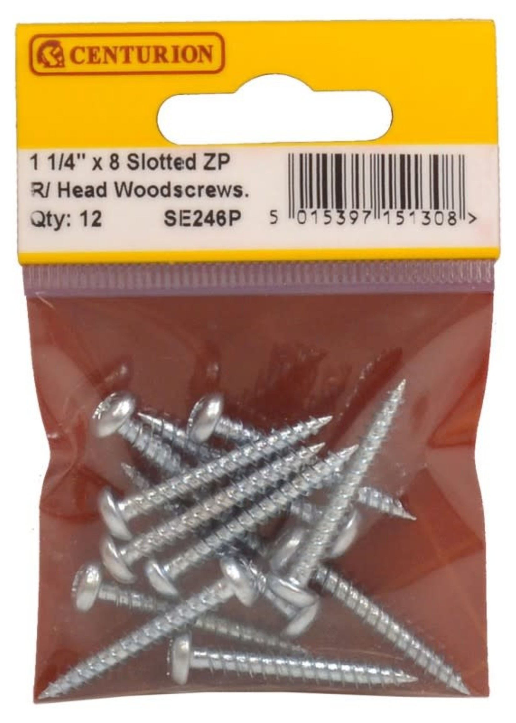 Securit Woodscrews ZP Round Head 8 1 1/4" (Pack of 12)