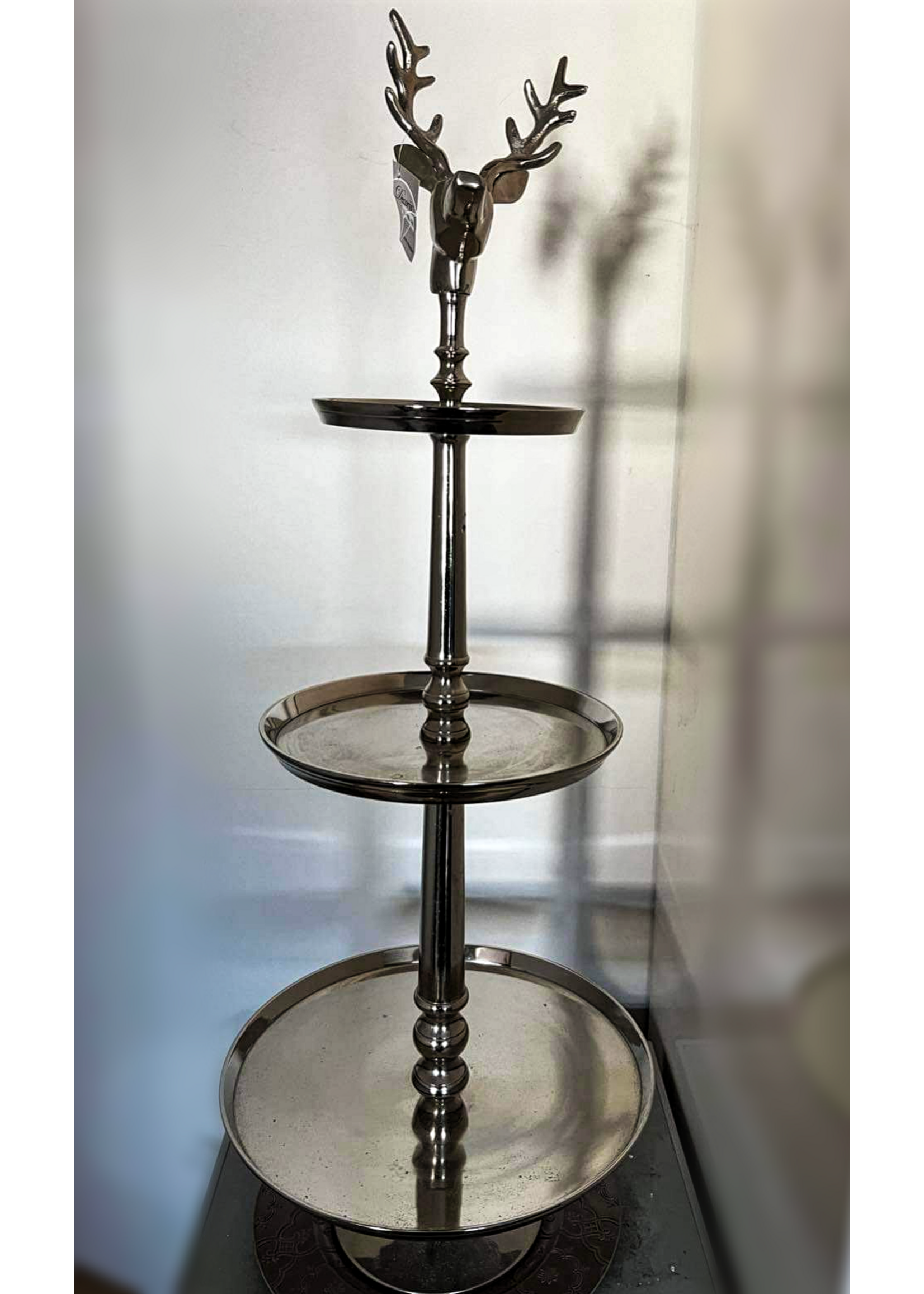 Cake Stand With Deer - 3 Layer  Aluminium Etagere