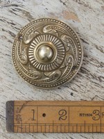 Cottingham Collection Brass Door bell push round Rococco