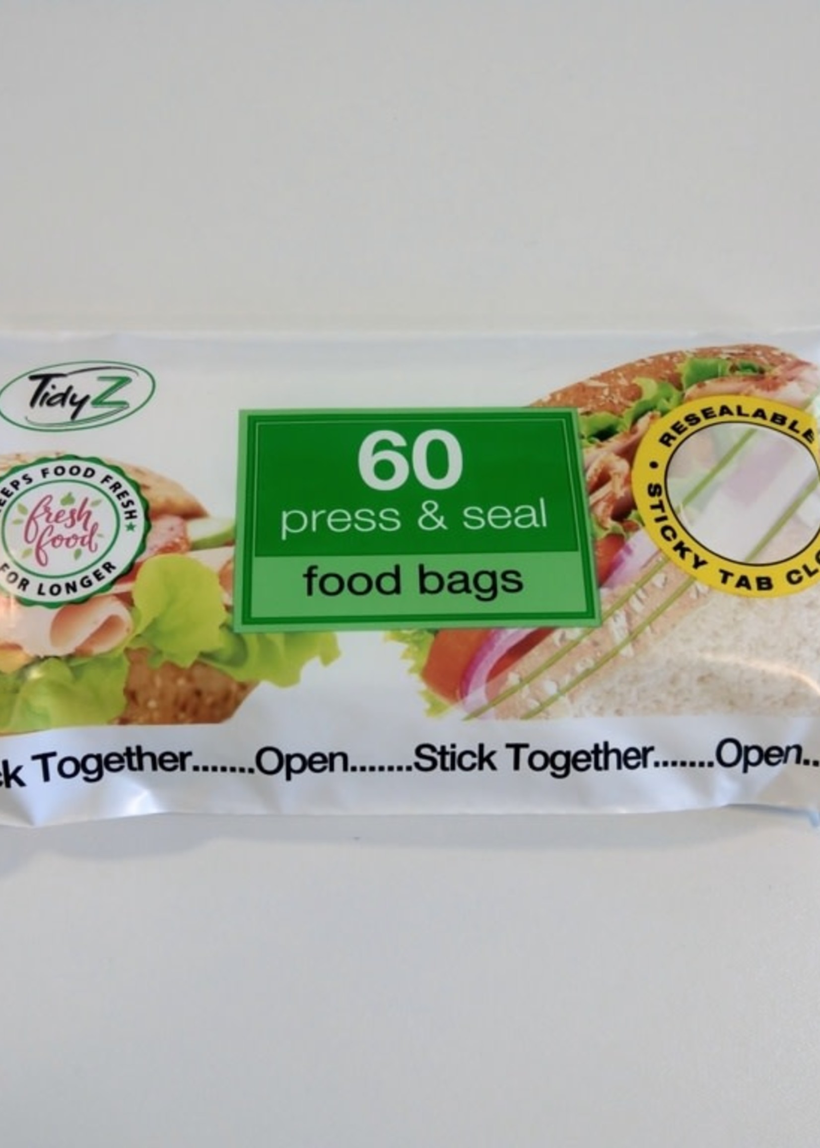 Tidyz Press & Seal Food & Freezer Bags Roll of 60