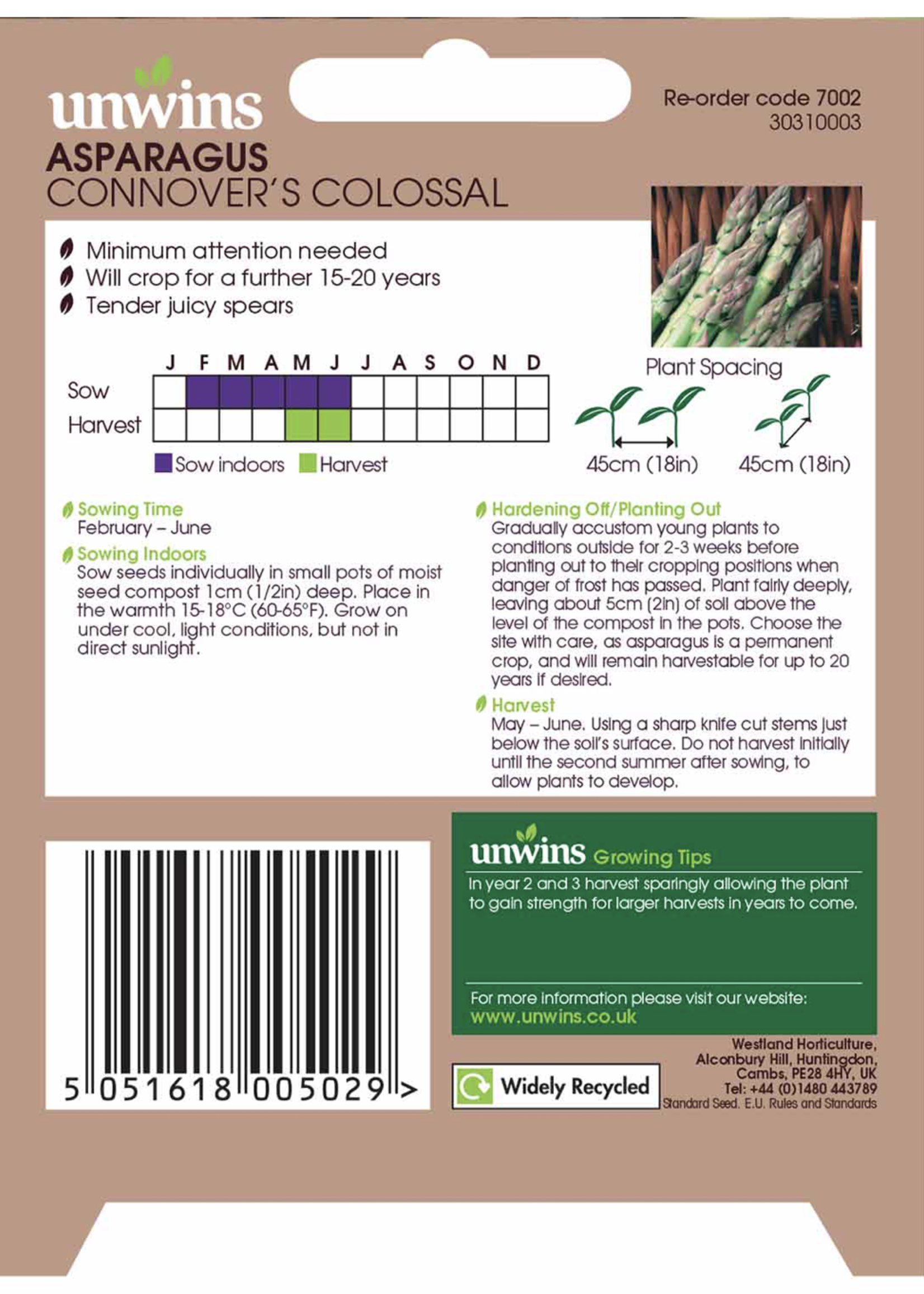 Unwins Asparagus - Connover's Colossal