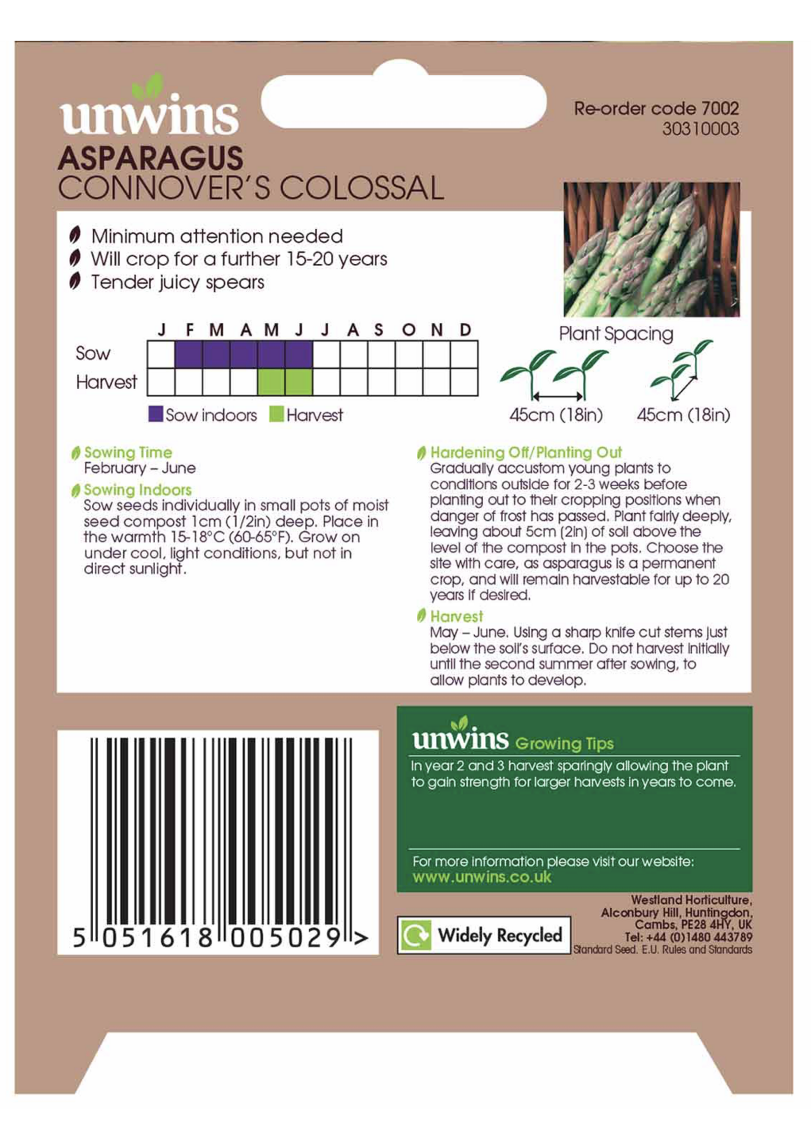 Unwins Asparagus - Connover's Colossal