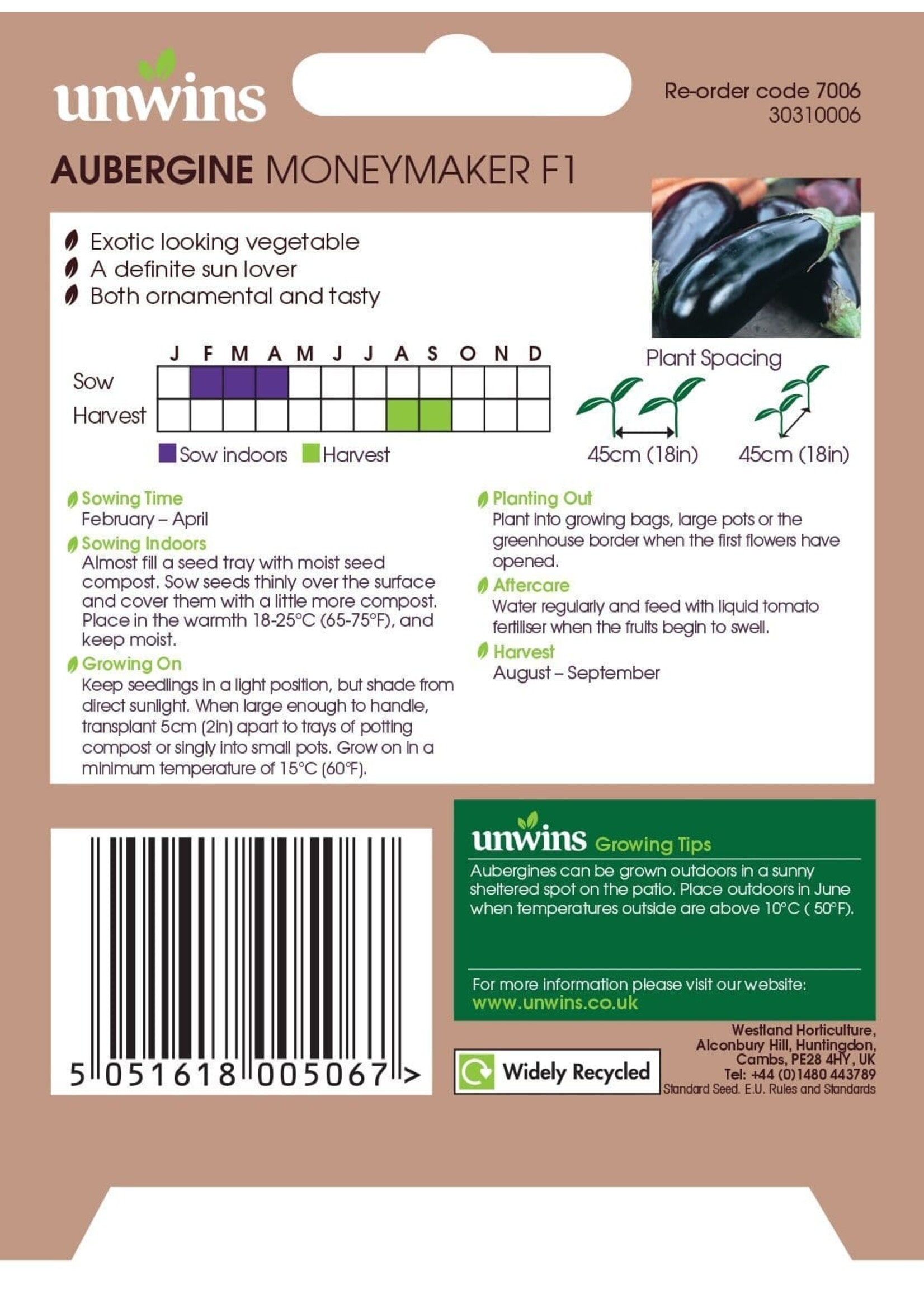 Unwins Aubergine - Moneymaker F1