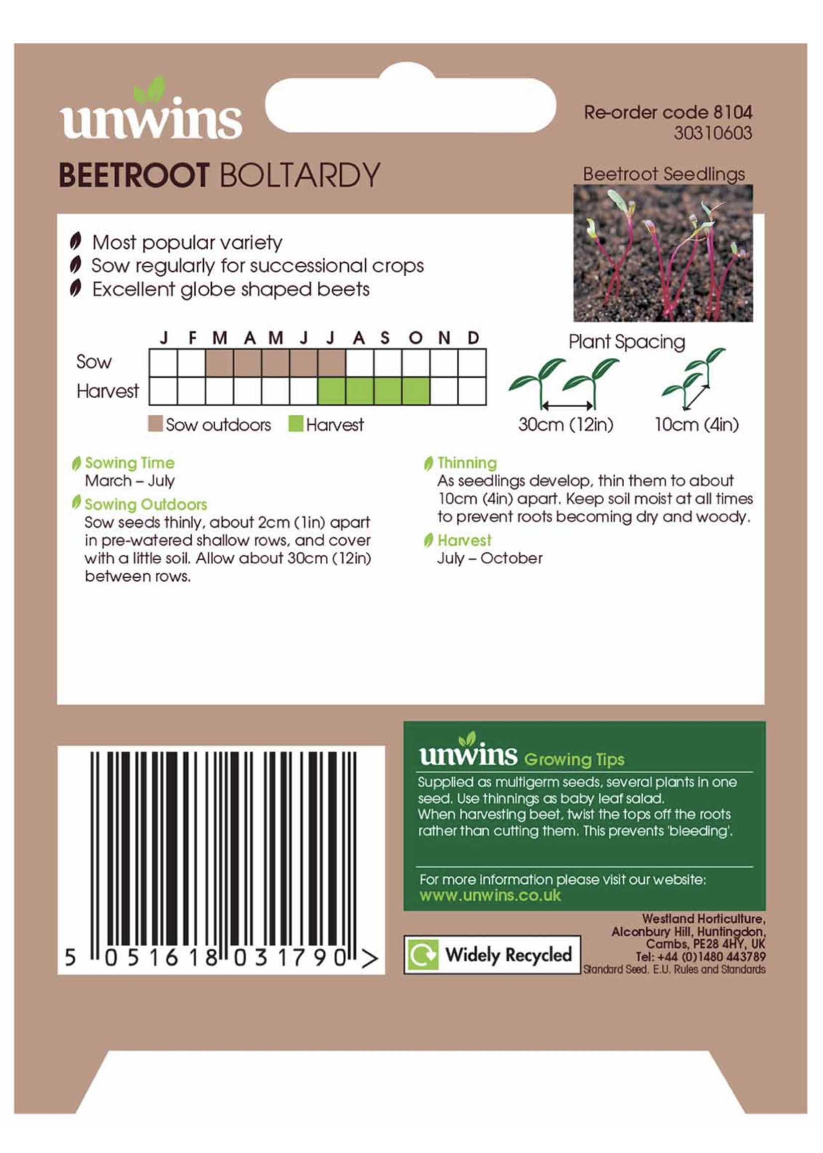 Unwins Beetroot - Boltardy