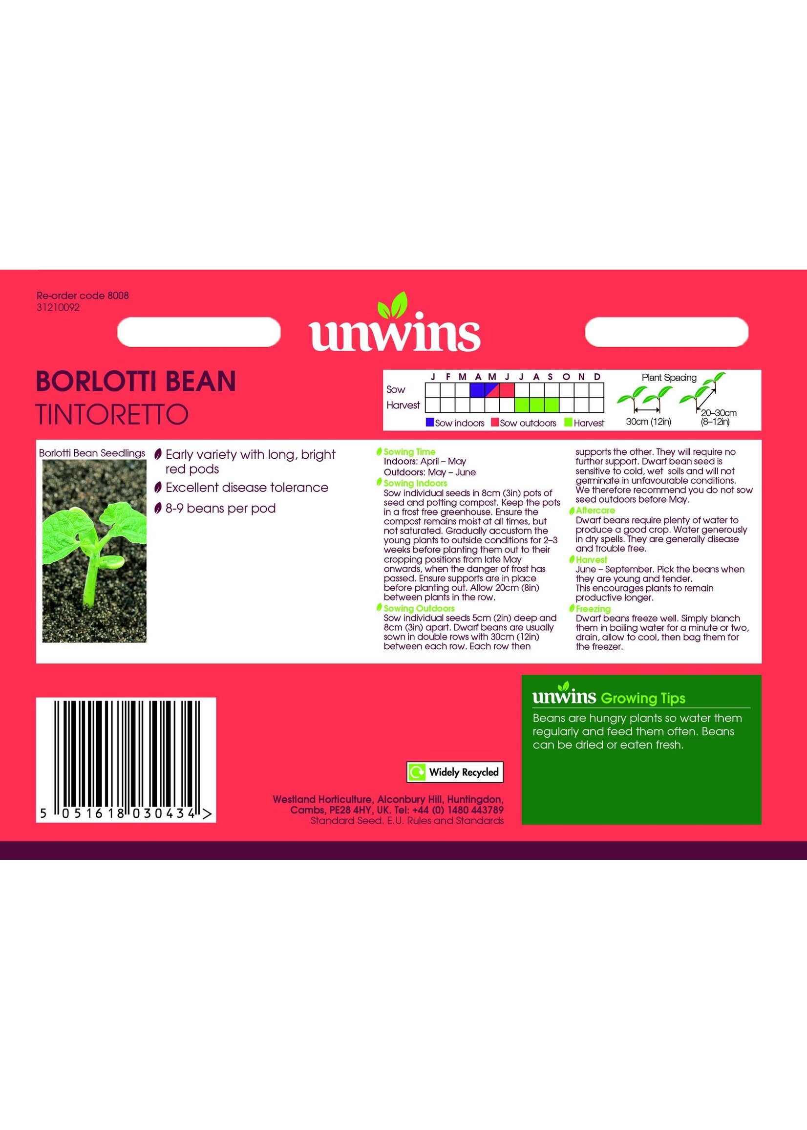 Unwins Borlotti Bean - Tintoretto