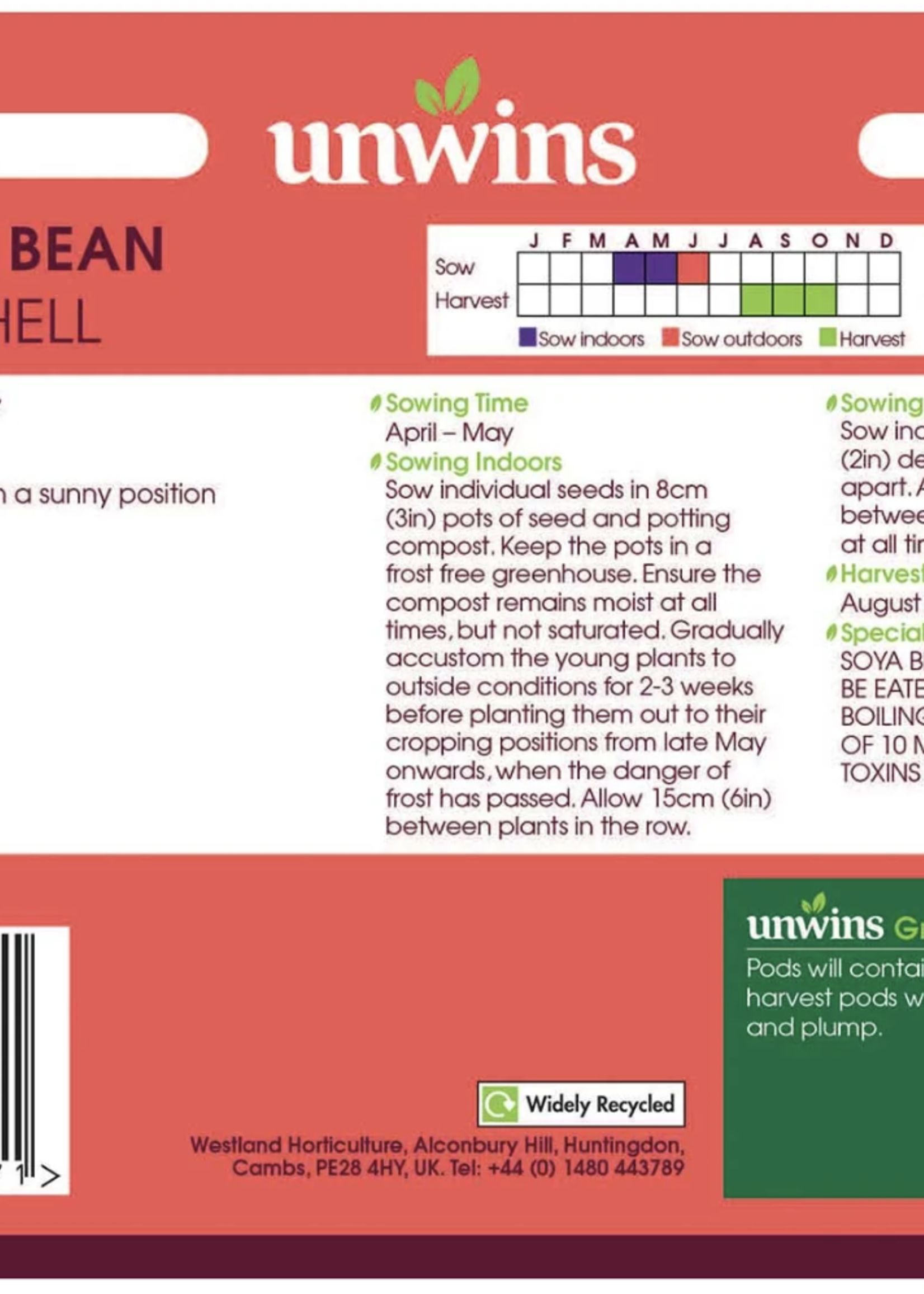 Unwins Edamame Bean - (Soya Bean) Summer Shell