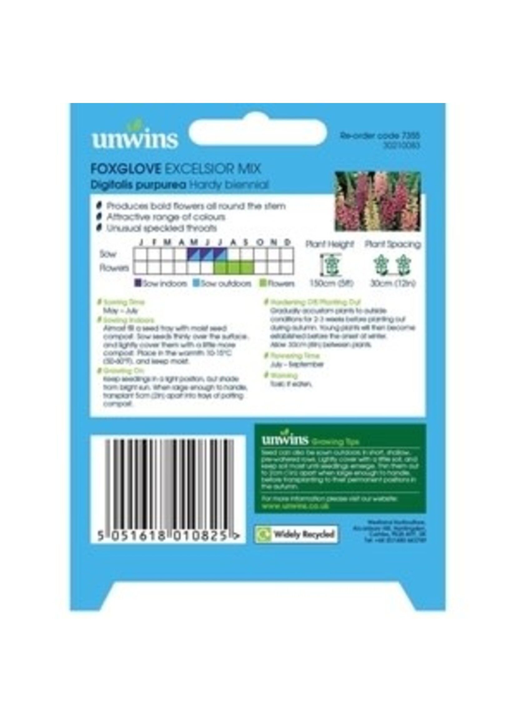 Unwins Foxglove - Excelsior Mix