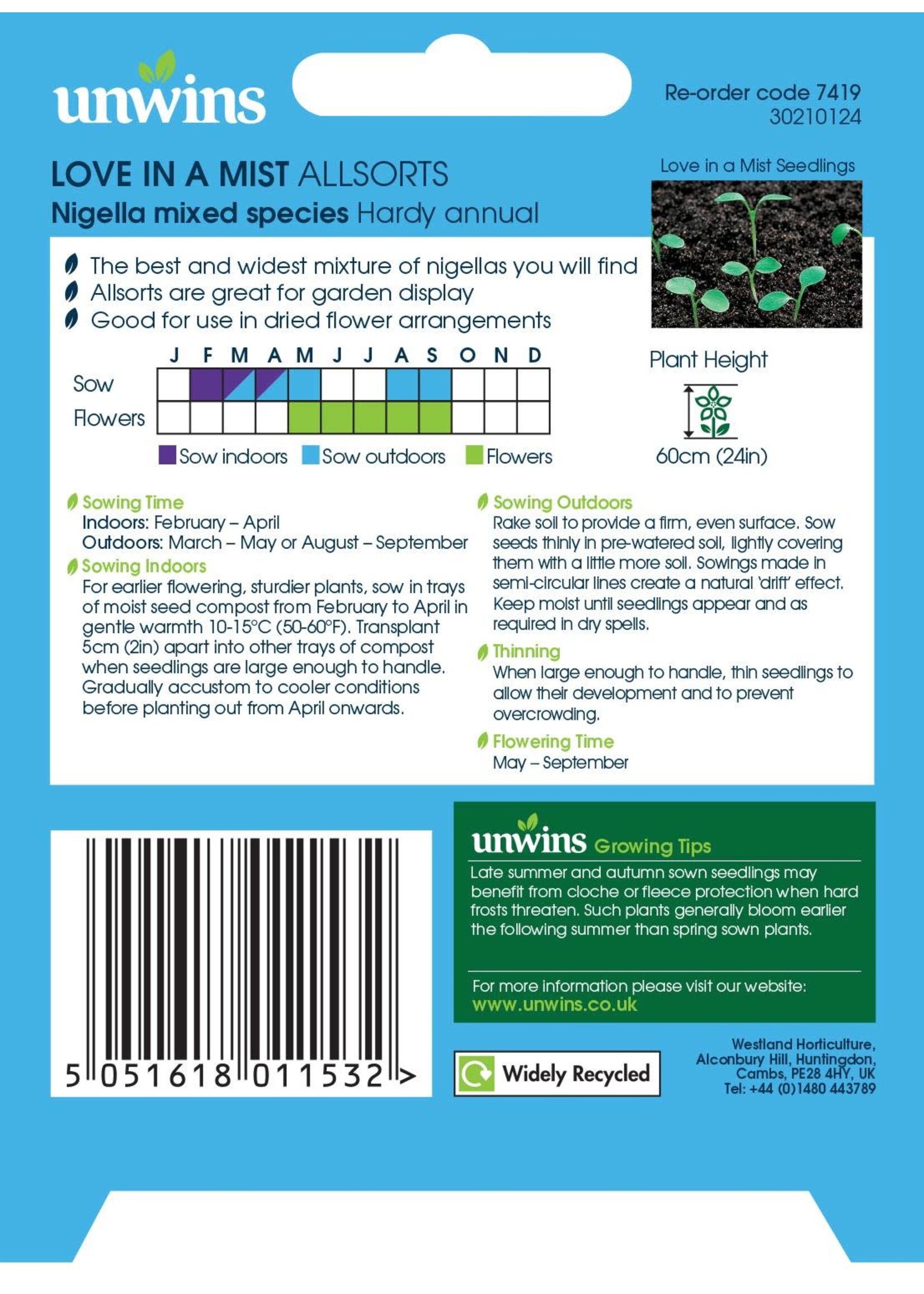 Unwins Love in a Mist - Allsorts