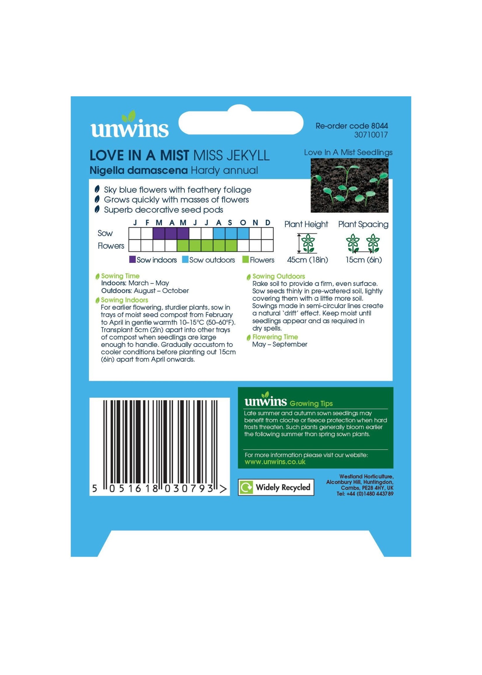 Unwins Love Is A Mist - Miss Jekyll