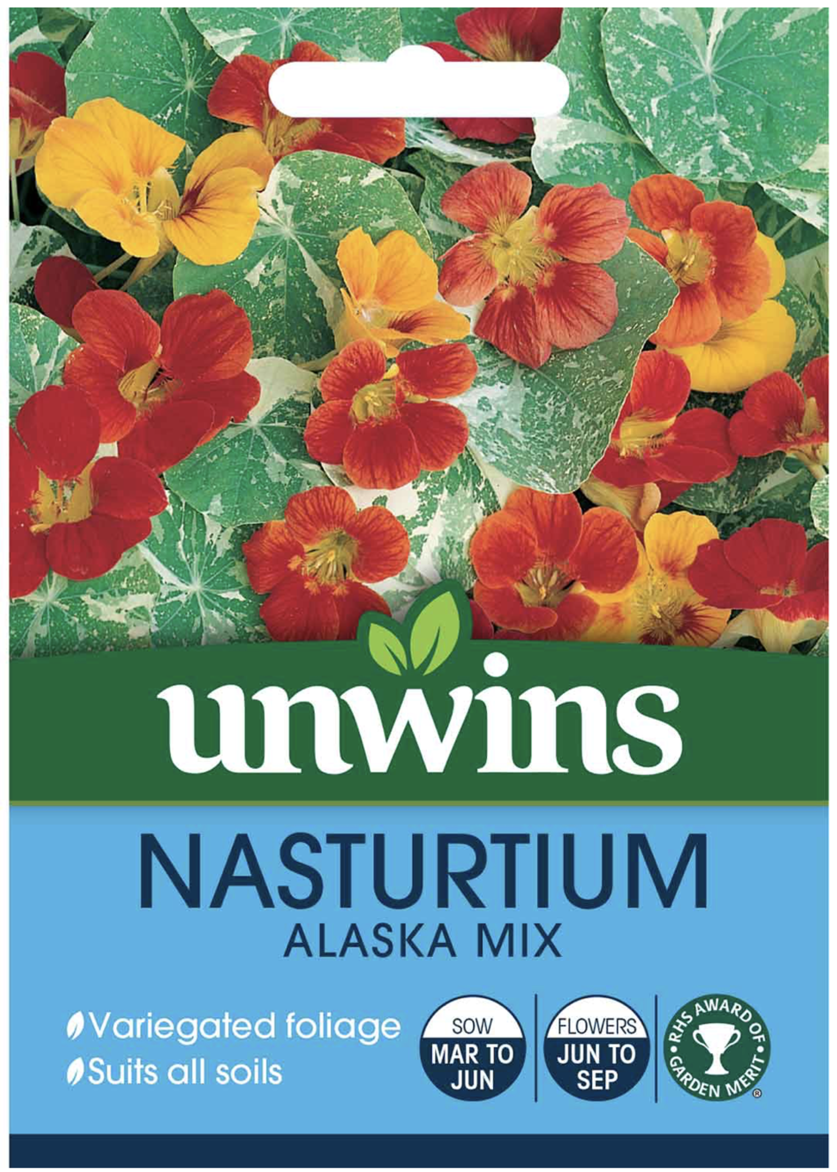 Unwins Nasturtium - Alaska Mix