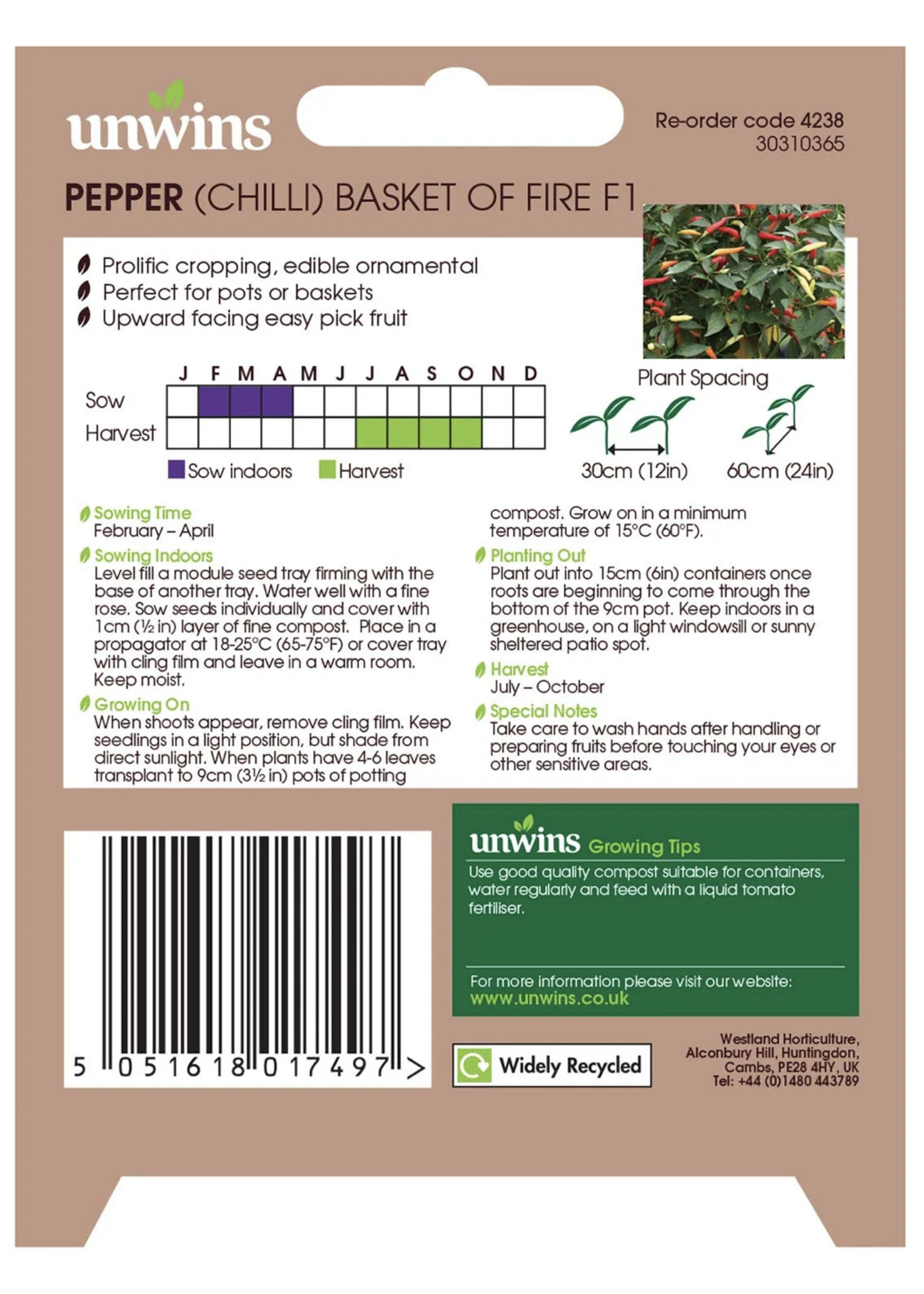 Unwins Pepper Chilli Basket of Fire F1