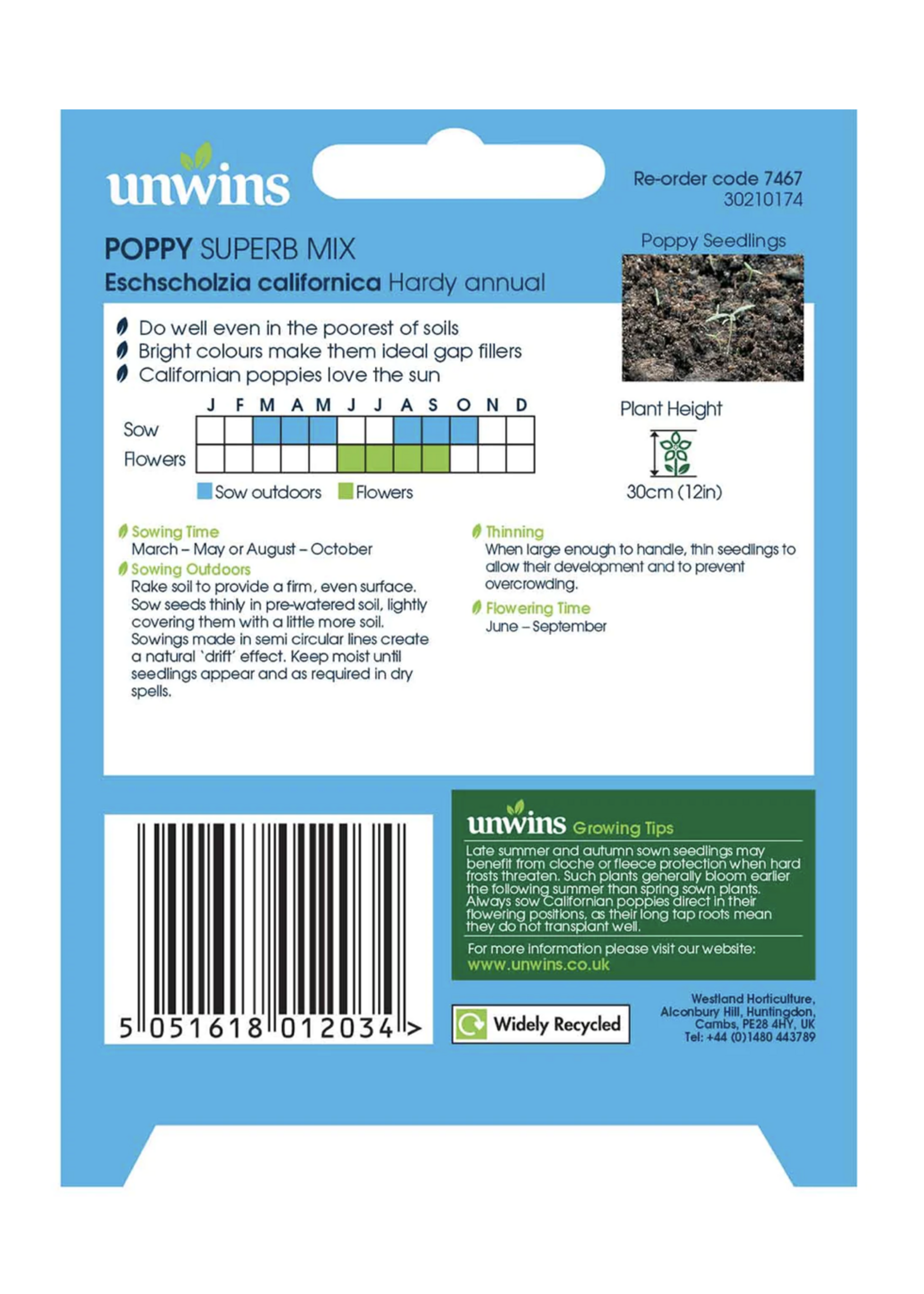 Unwins Poppy (Californian) - Superb Mix