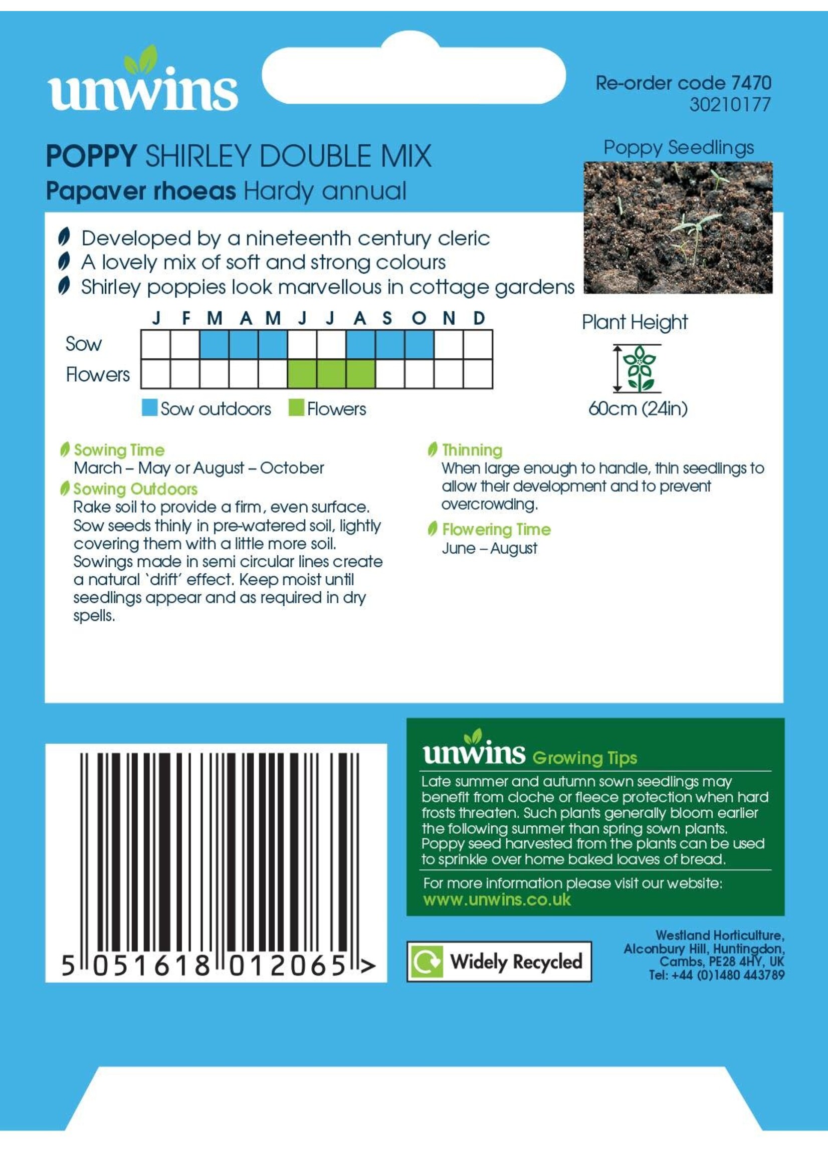 Unwins Poppy - Shirley Double Mix