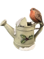 Robin On Watering Can 17cm