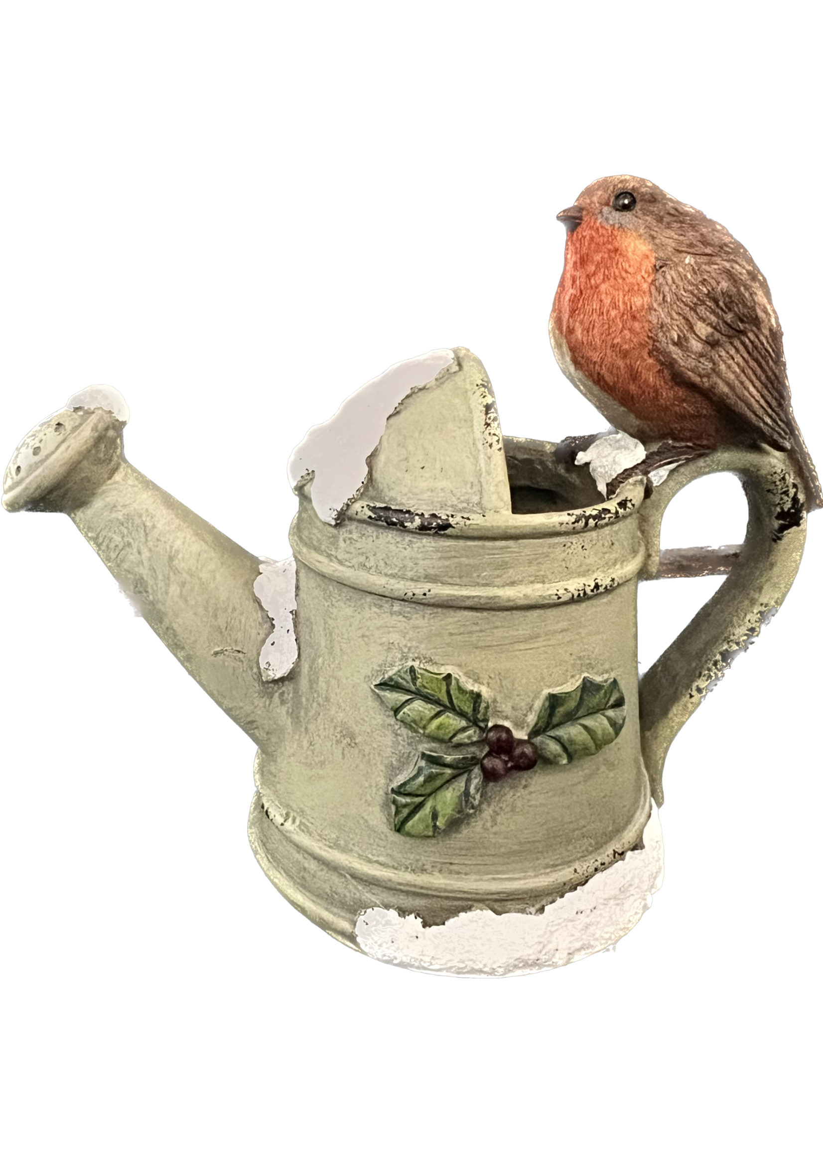 Robin On Watering Can 17cm