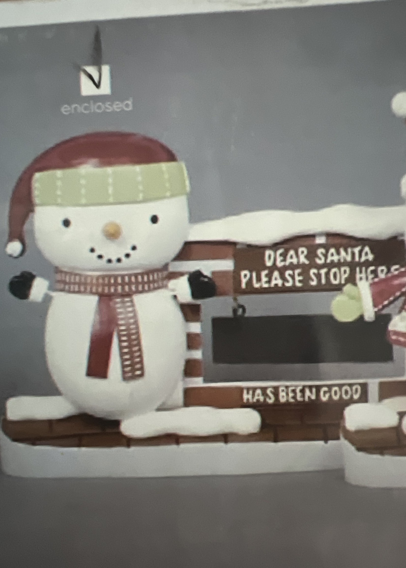 Premier Santa Stop Here Sign 13cm Snowman