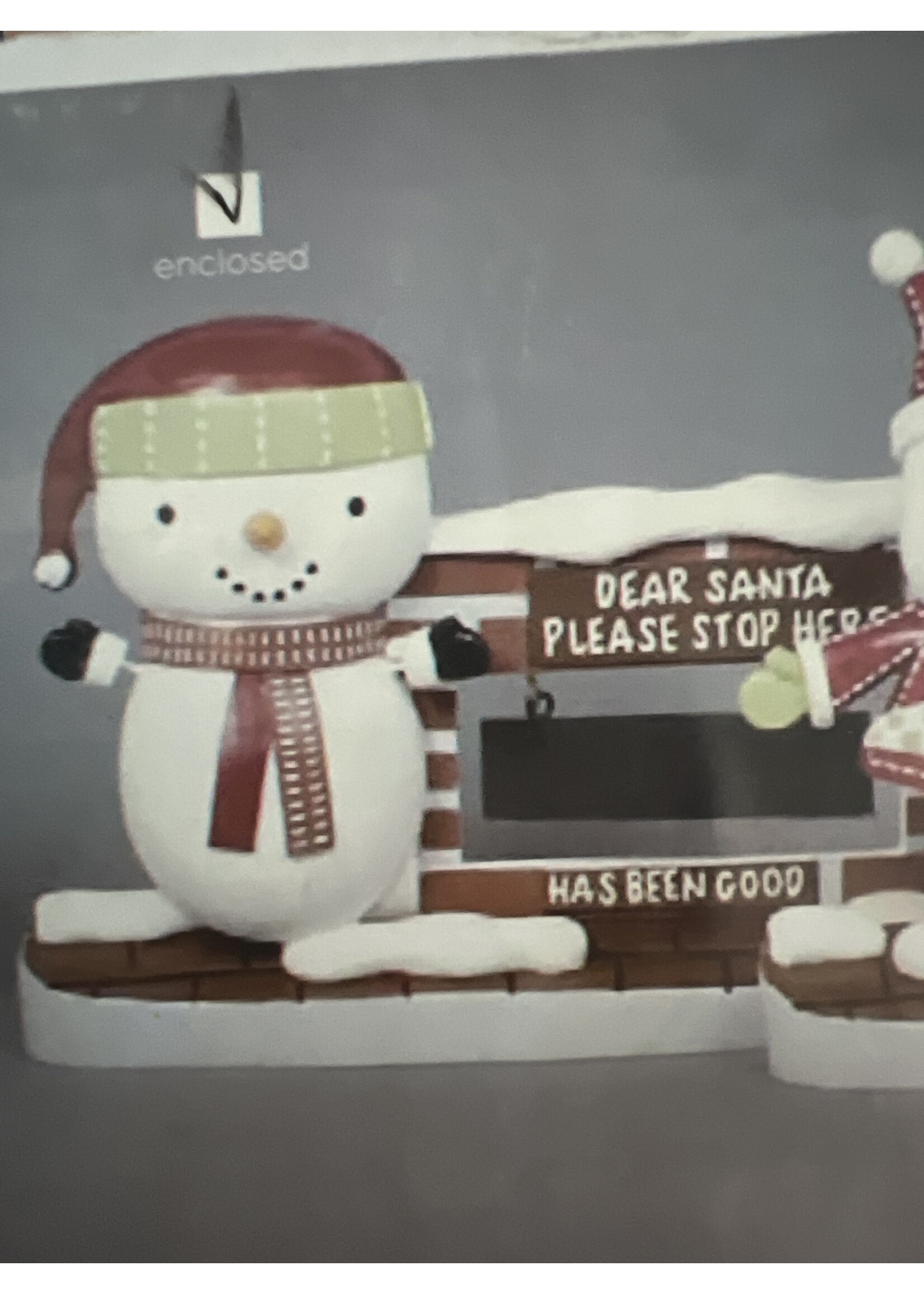 Premier Santa Stop Here Sign 13cm Snowman