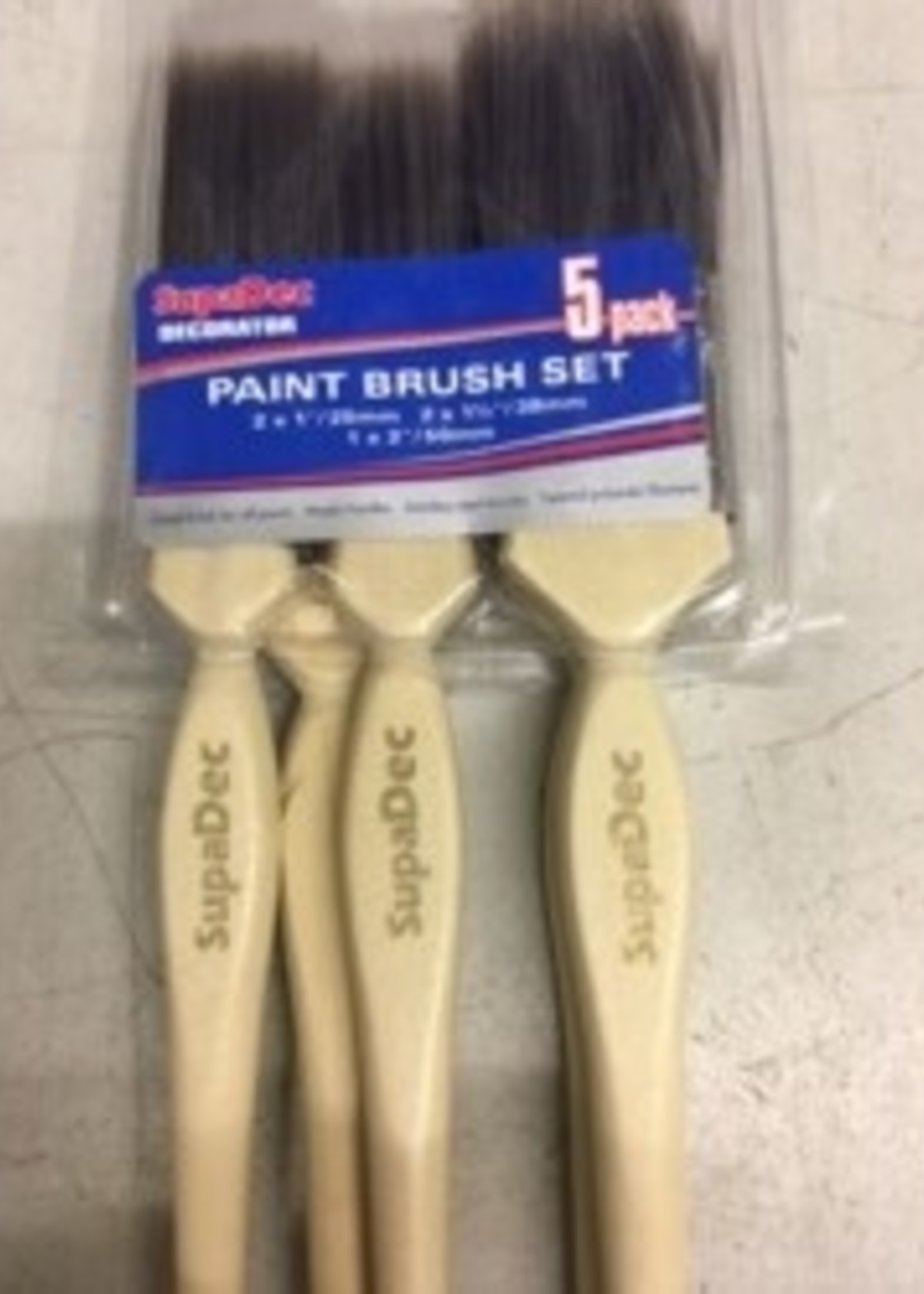 SupaDec SupaDec Maple Handle Paint Brush Set Pack 5