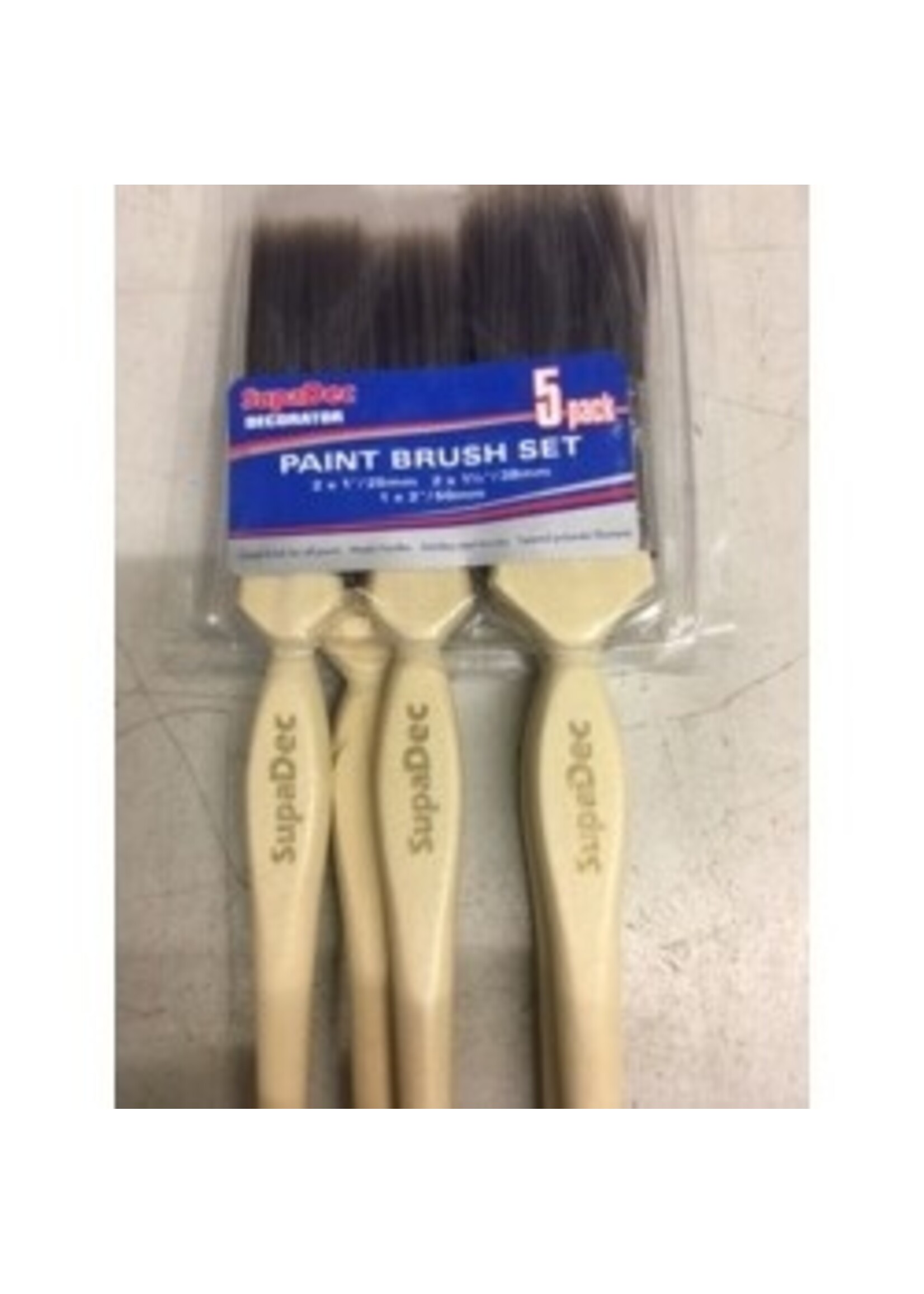 SupaDec SupaDec Maple Handle Paint Brush Set Pack 5