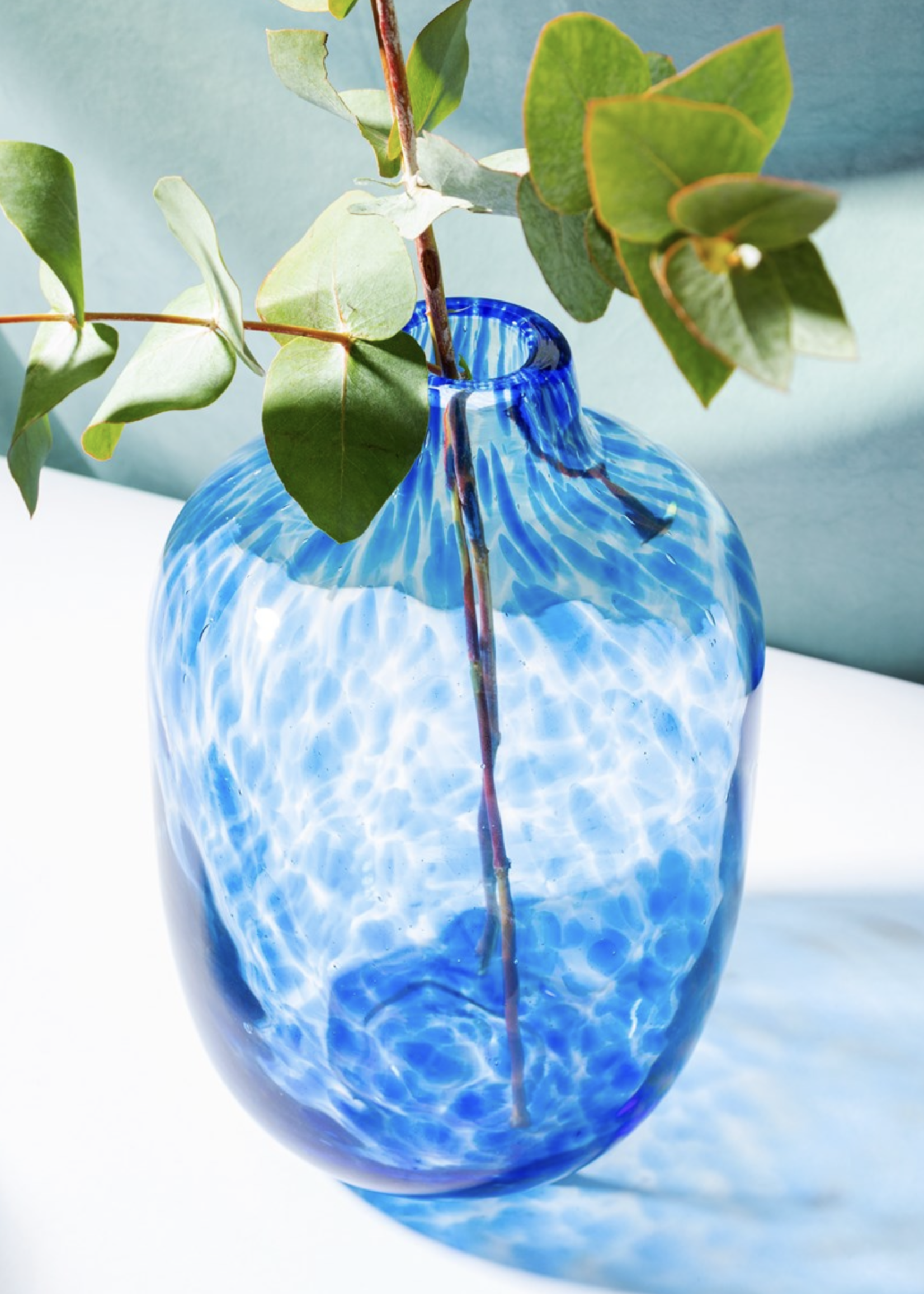 Sass & Belle Blue Speckled Large Vase