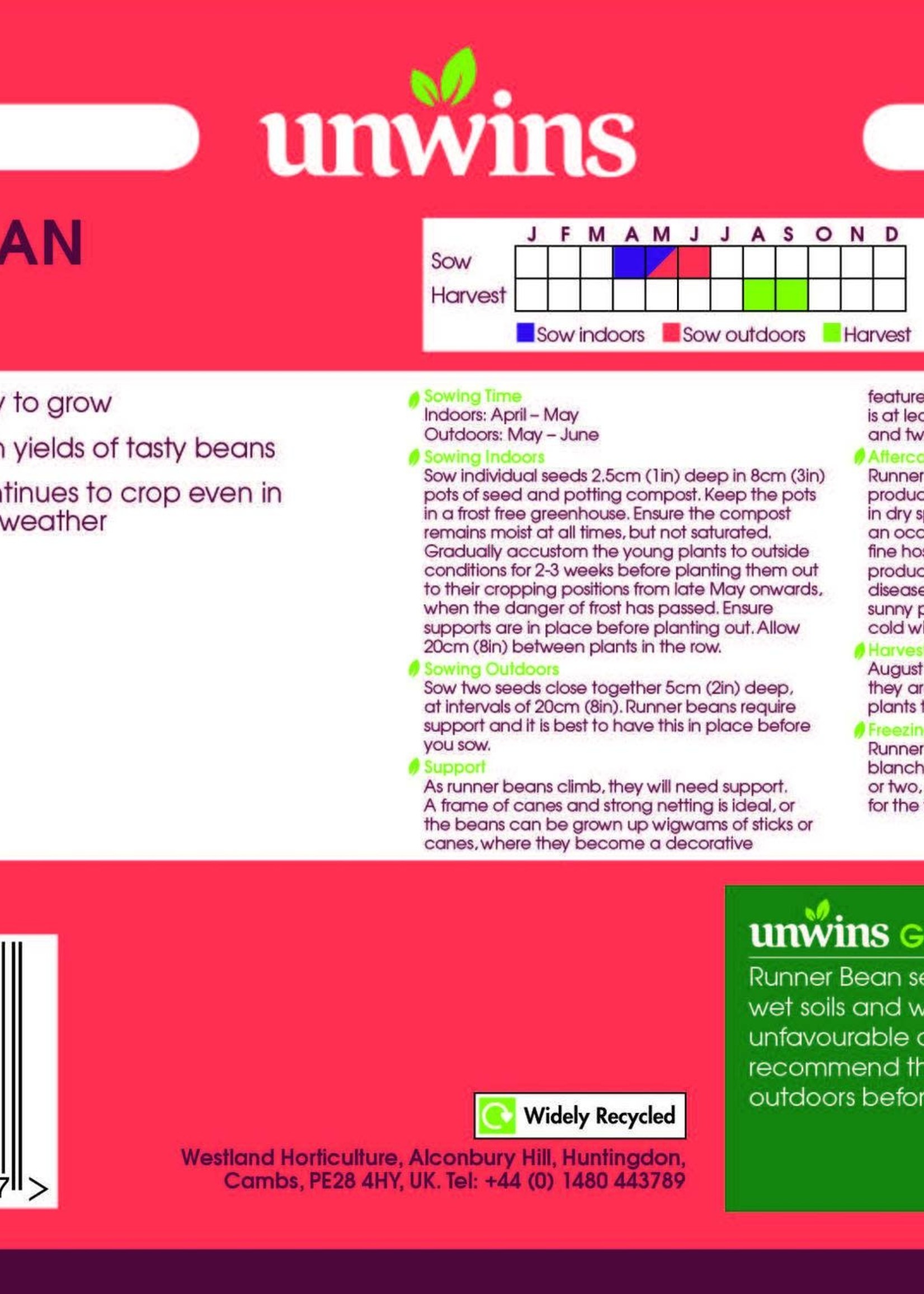 Unwins Runner Bean Equator