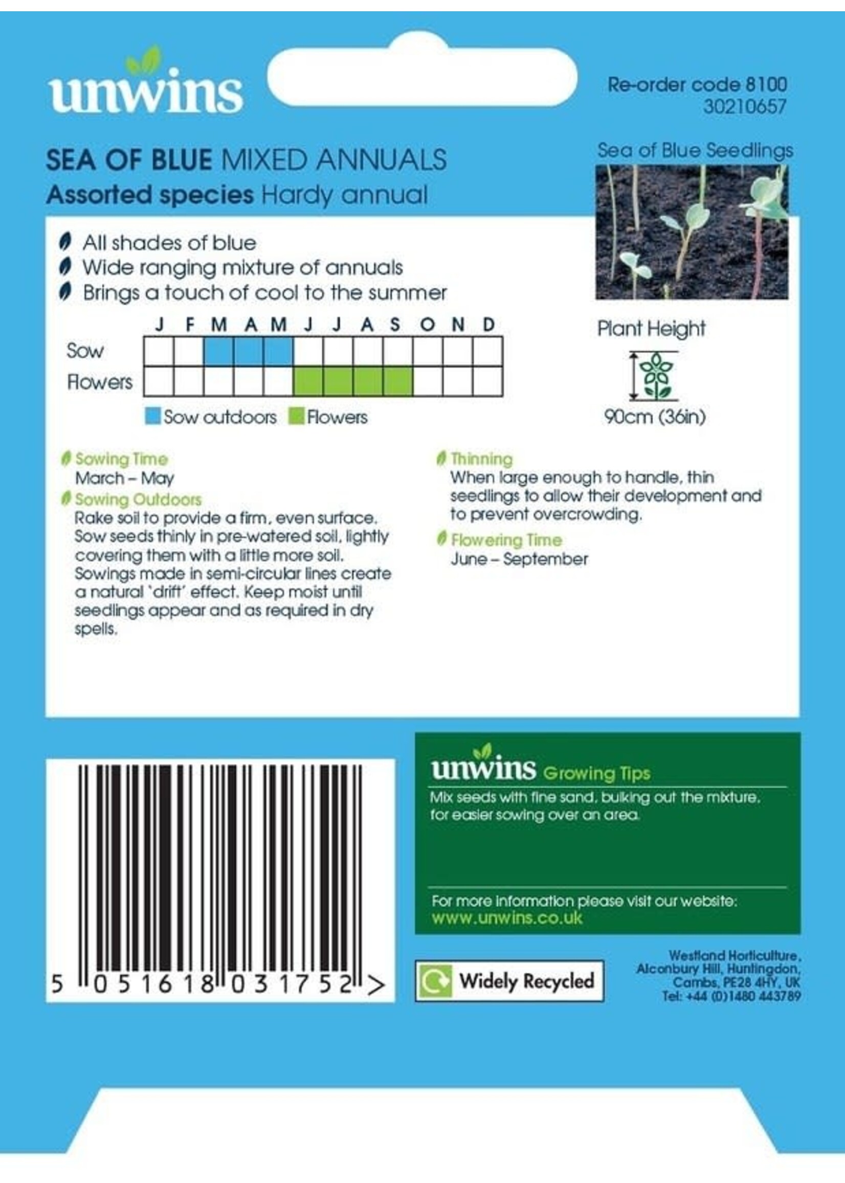 Unwins Sea of Blue - Mixed Annuals