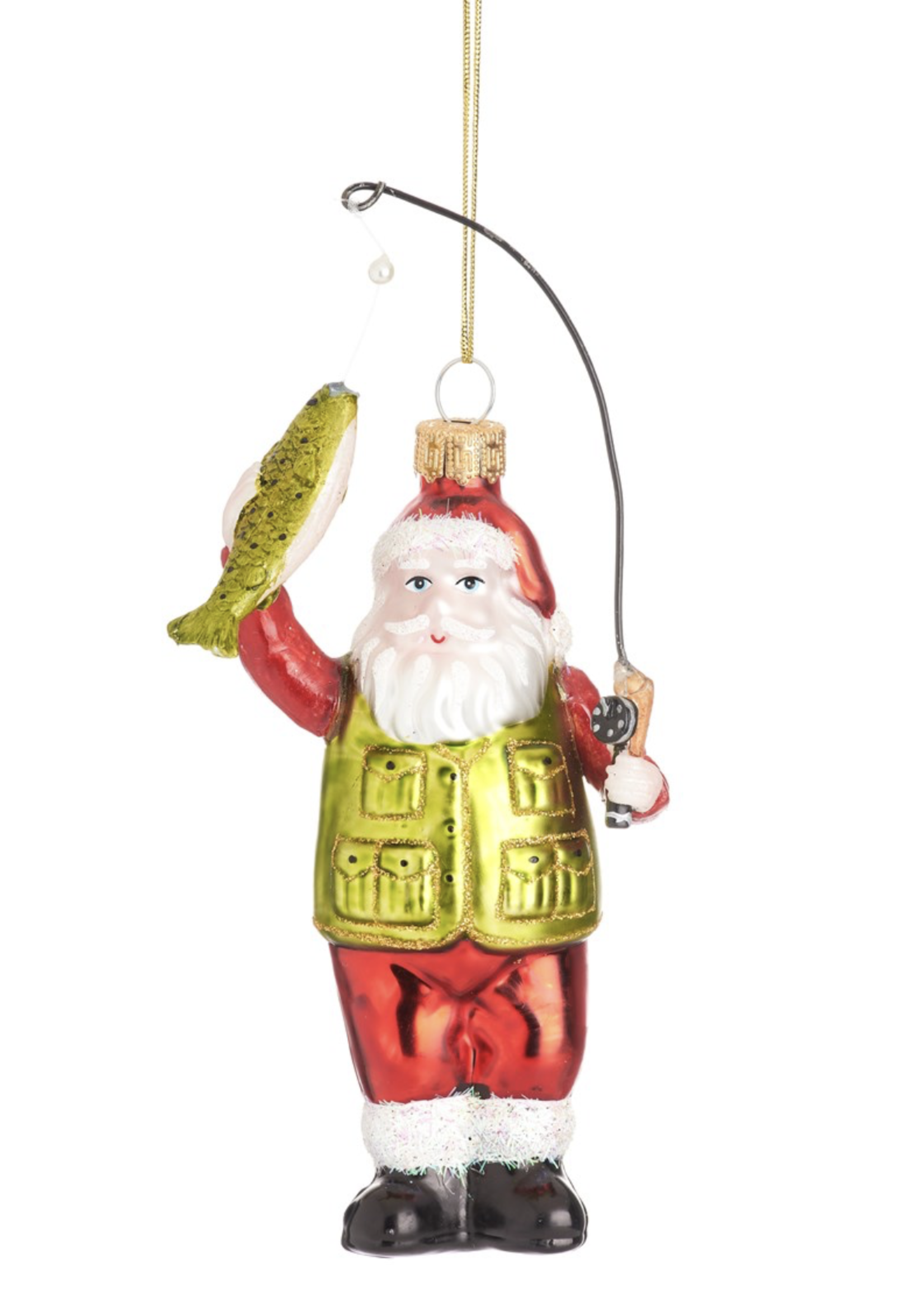 Sass & Belle Santa Fishing Shaped Bauble