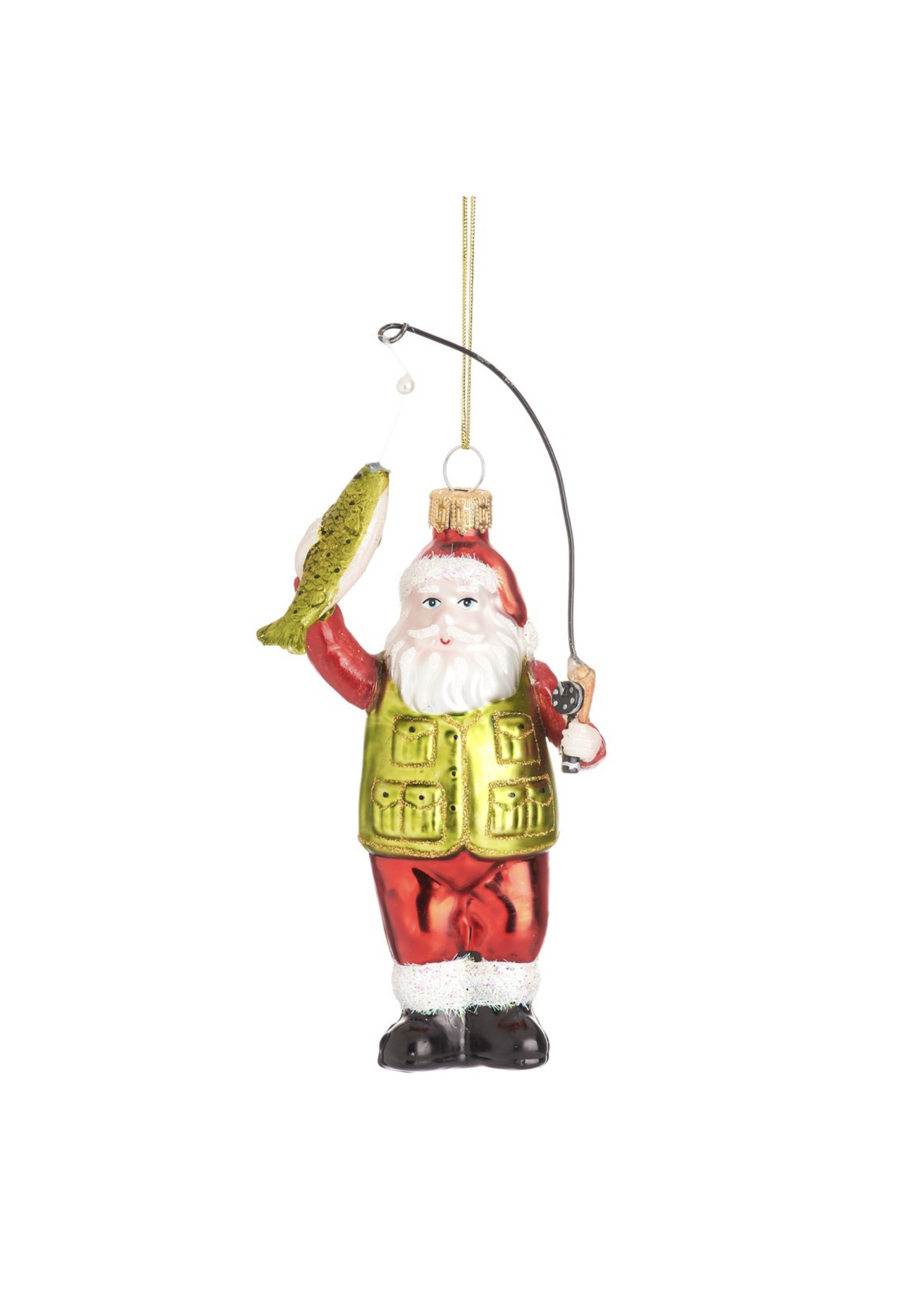 Sass & Belle Santa Fishing Shaped Bauble