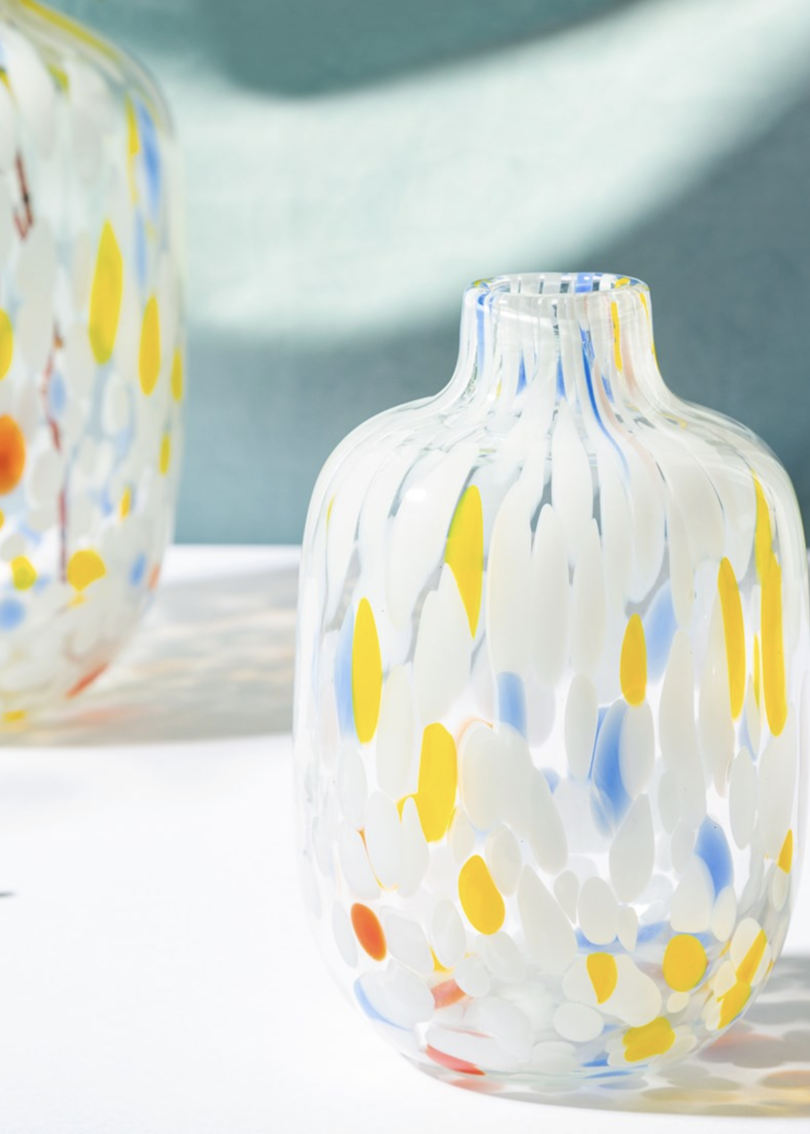 Sass & Belle Small Multicoloured Speckled Glass Vase