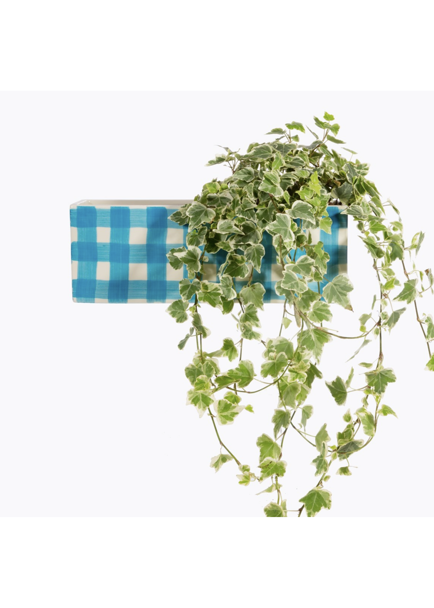 Sass & Belle Gingham Trough Planter Blue