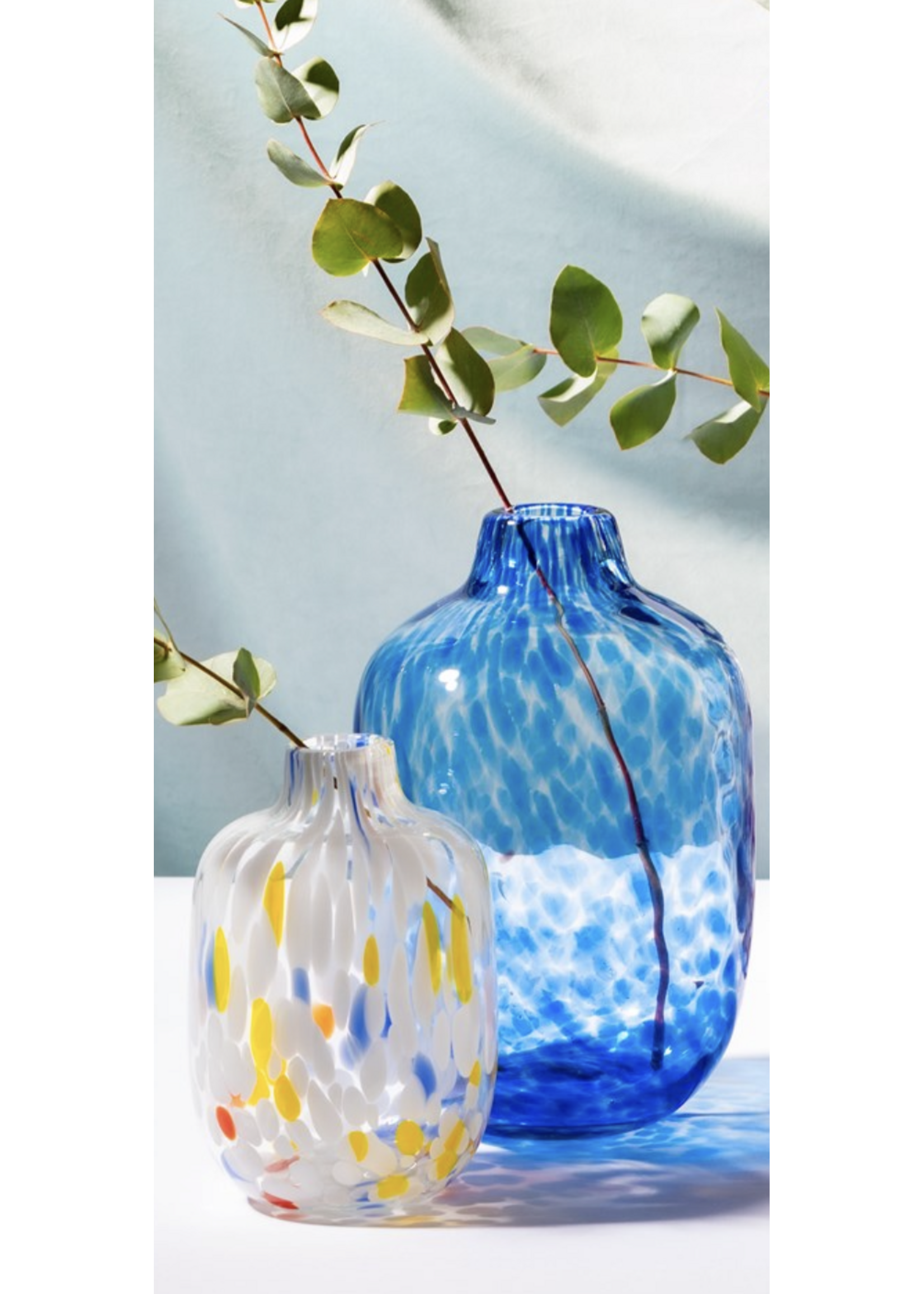 Sass & Belle Small Blue Speckled Glass Vase