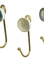 Decoris Speckled Ceramic and brass hook 14 x 5cm