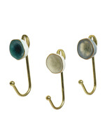 Decoris Speckled Ceramic and brass hook 14 x 5cm