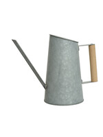 Decoris Galvanised Watering Can - Wooden Handle 29 x 12 x 22cm