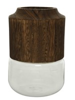 Decoris Decoris Vase - Glass and Wood 32 x 19cm