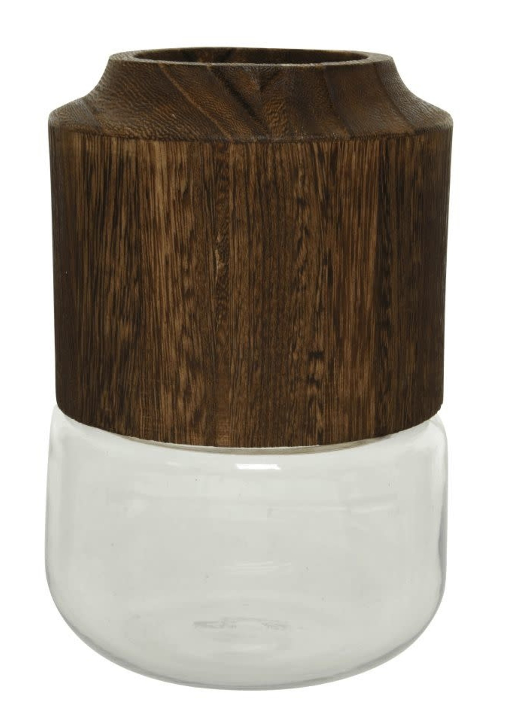 Decoris Decoris Vase - Glass and Wood 32 x 19cm