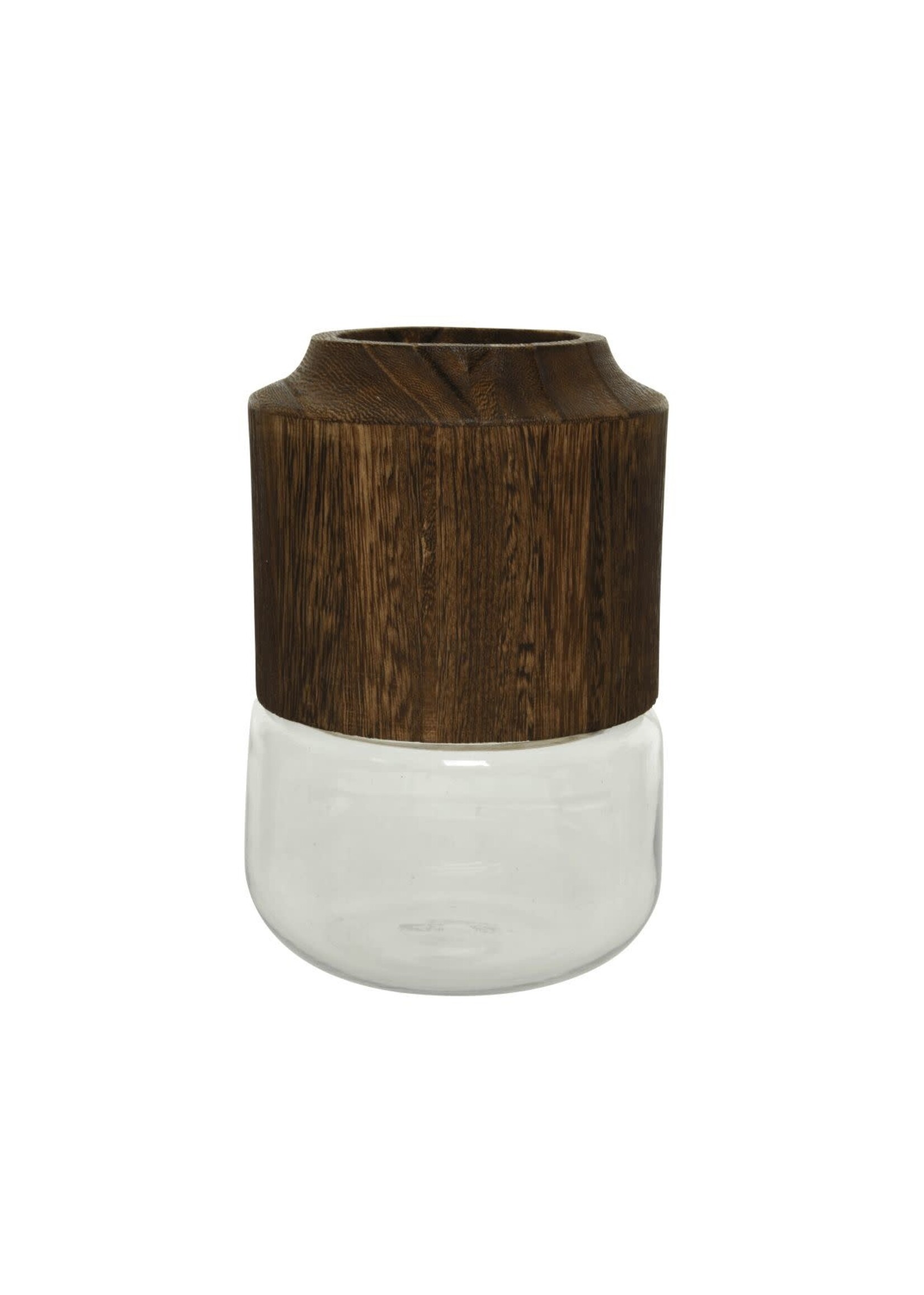 Decoris Decoris Vase - Glass and Wood 32 x 19cm
